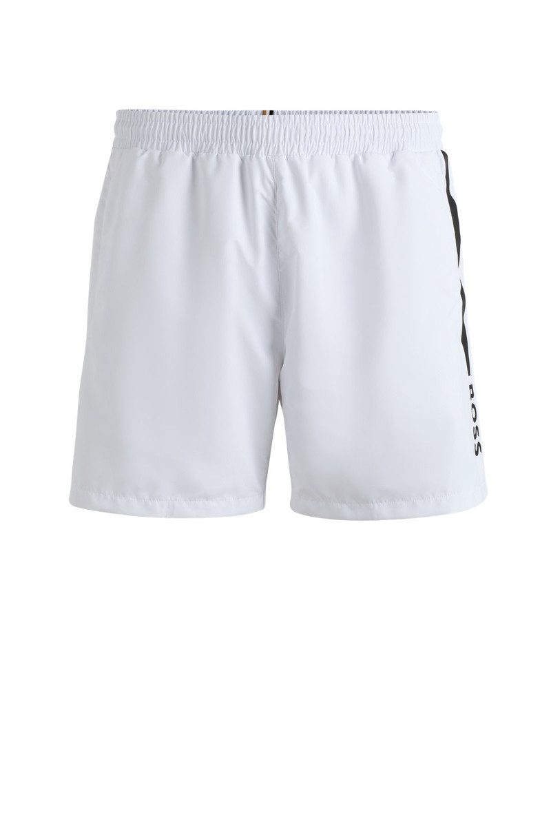 FULLY LINED SWIM SHORTS WITH LOGO PRINT 1