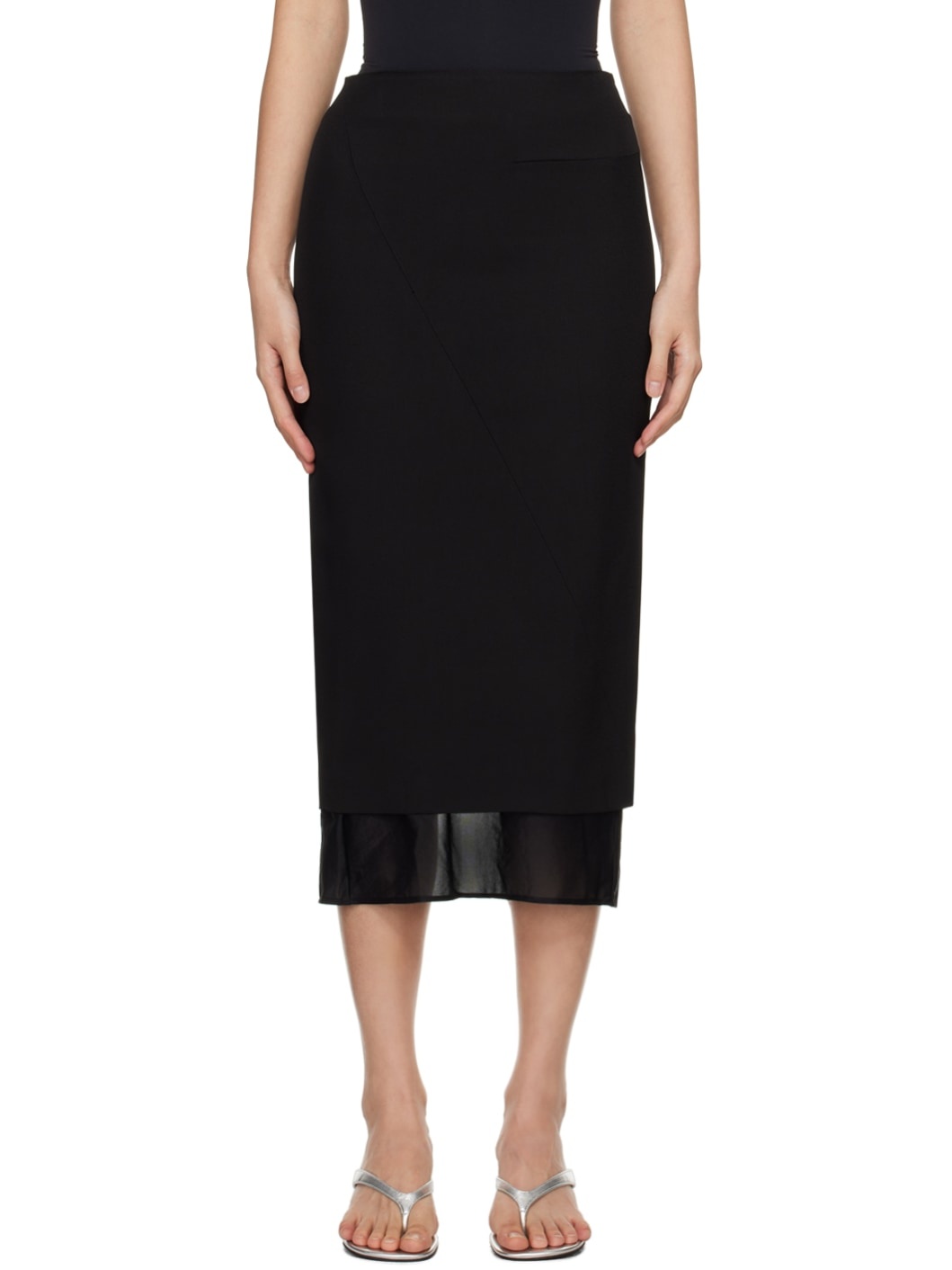 Black Sabie Midi Skirt - 1