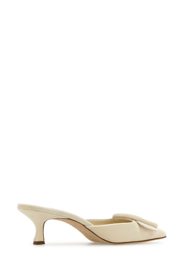 Cream velvet Maysale mules - 3