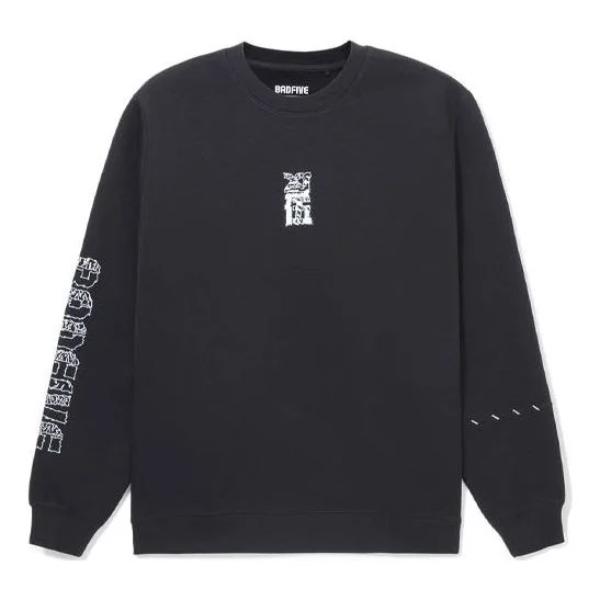 Li-Ning BADFIVE Sports Basketball Round Neck Pullover 'Black White' AWDS135-4 - 1