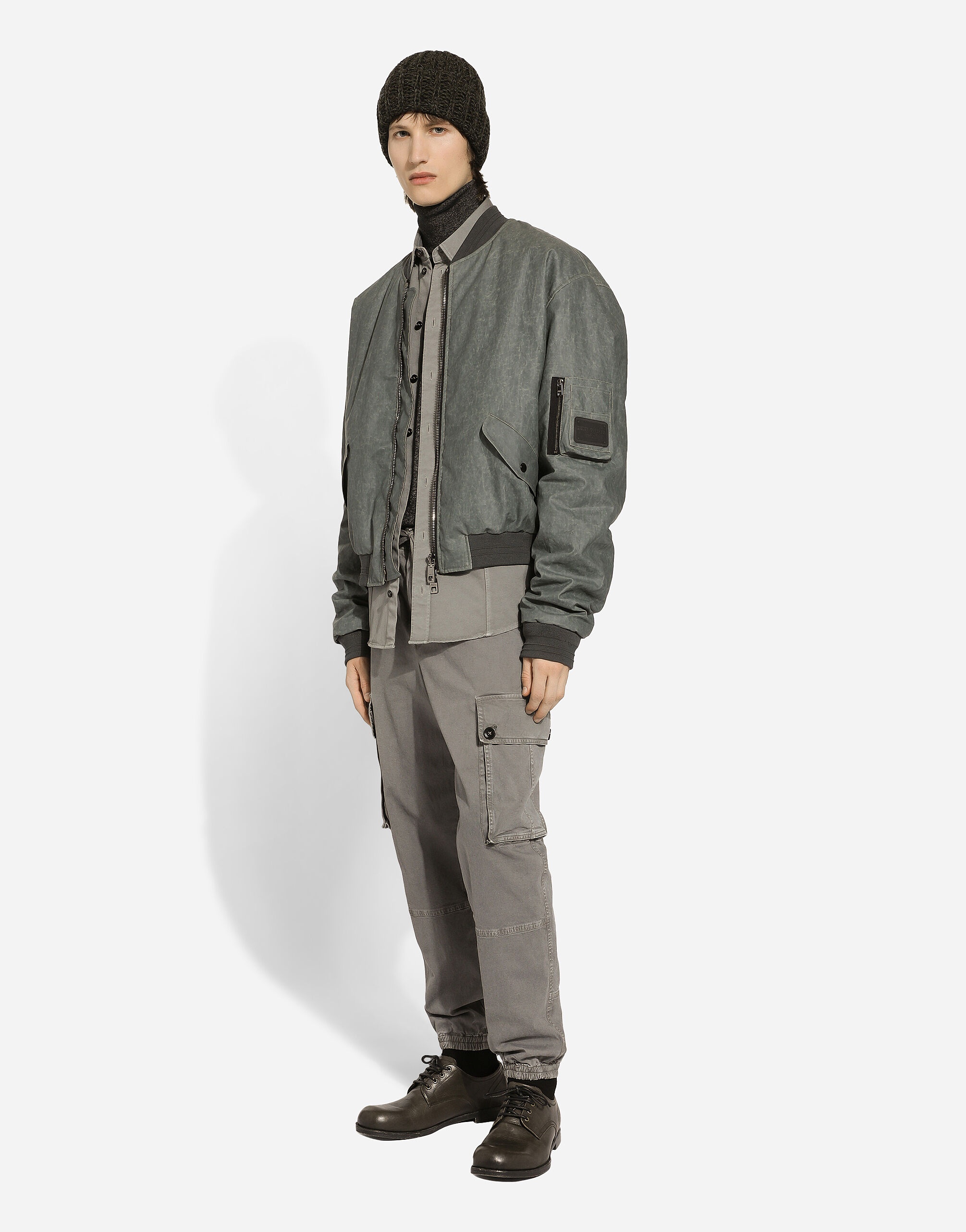 Oversize linen bomber jacket - 5