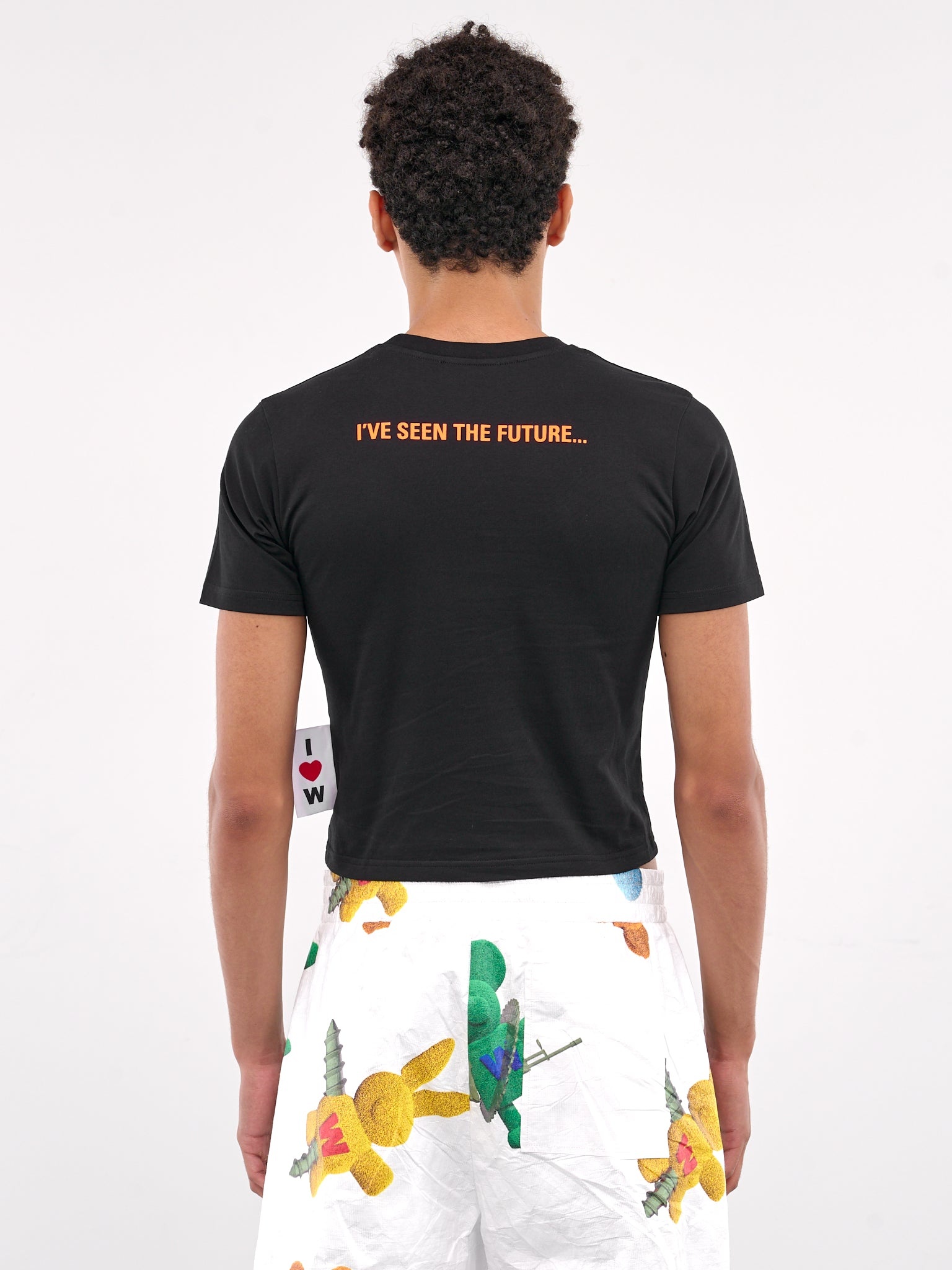 Smile Graphic Cropped Slim Tee - 3