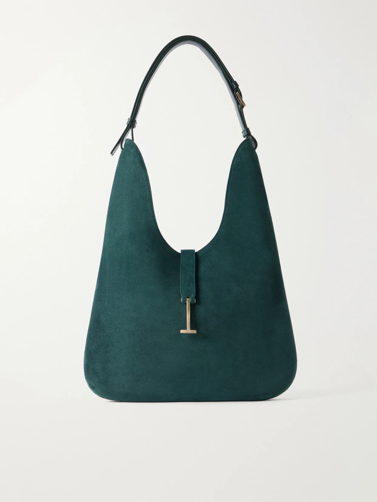 T-embellished Medium Suede Shoulder Bag - 1