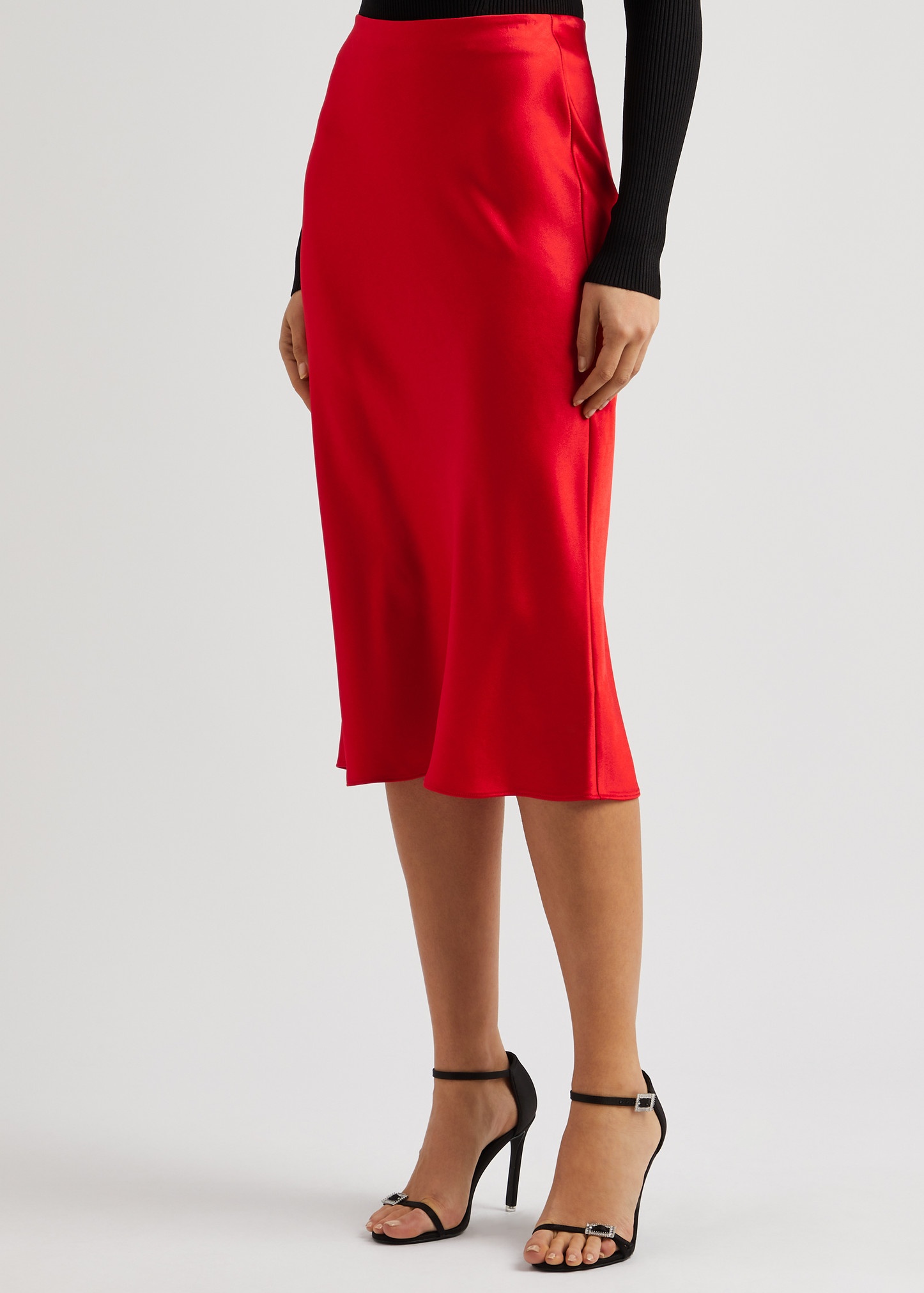 Alice Olivia Maeve satin midi skirt harveynichols REVERSIBLE