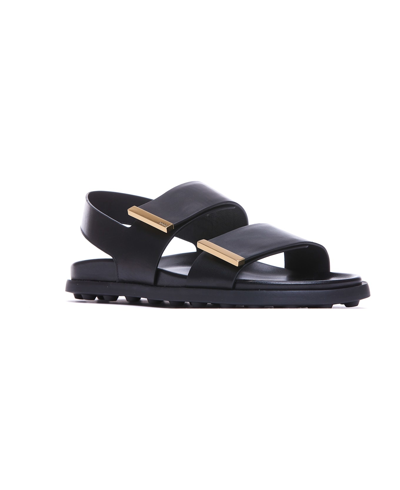 Black Leather Sandals - 3