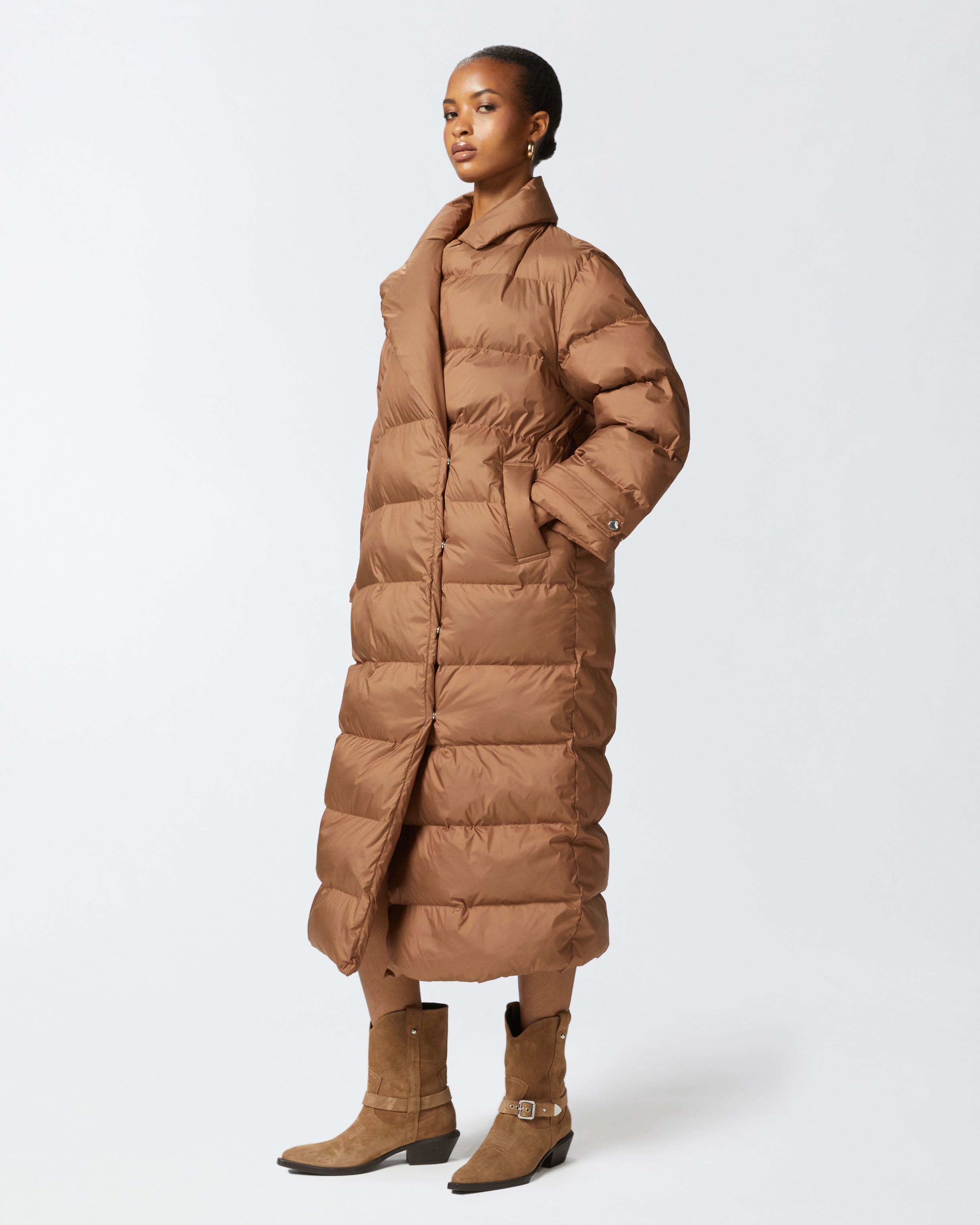 PADDED TRENCH COAT WITH MATCHING BELT - 3