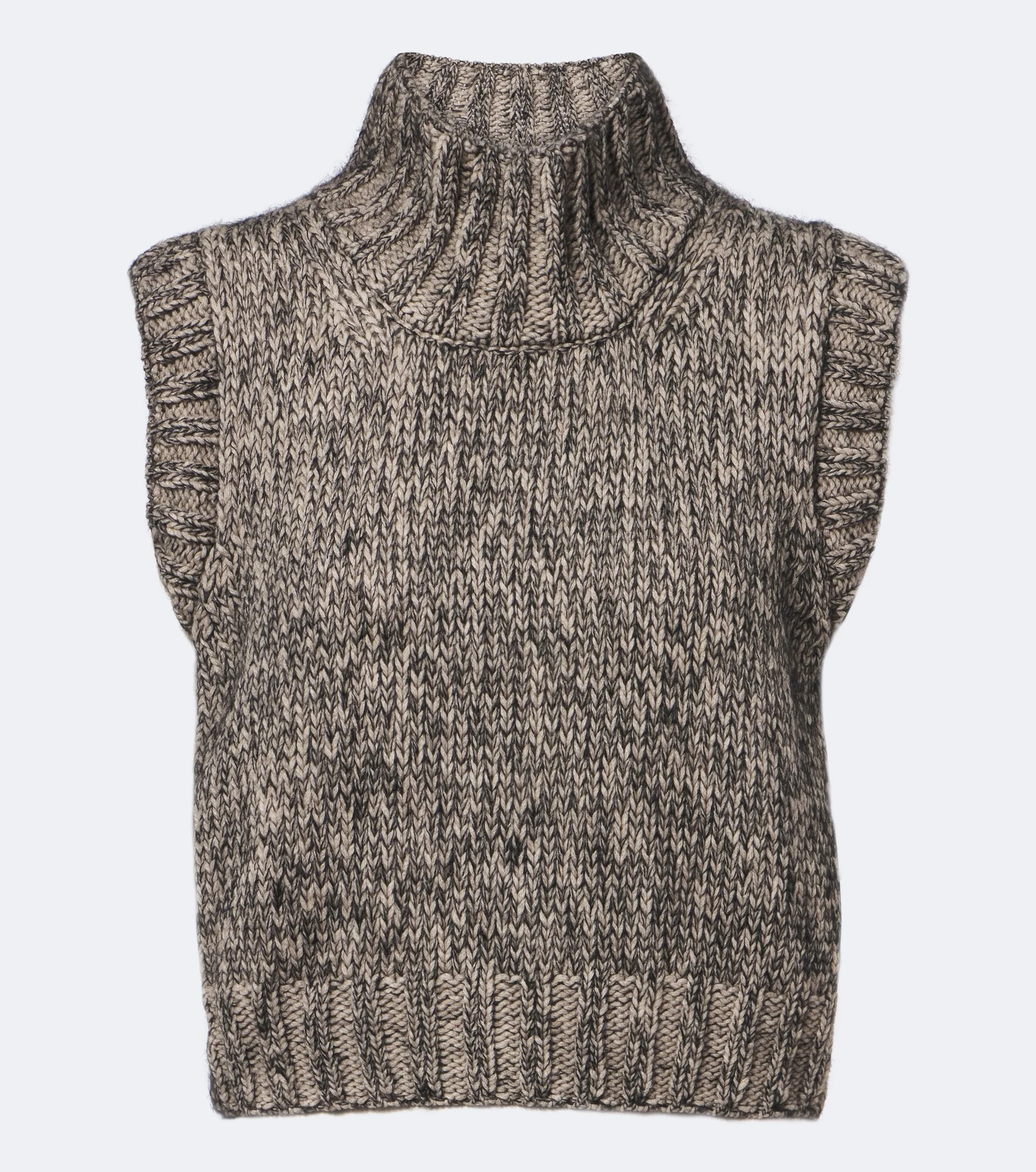 Cashmere, mohair, and silk turtleneck vest - 1