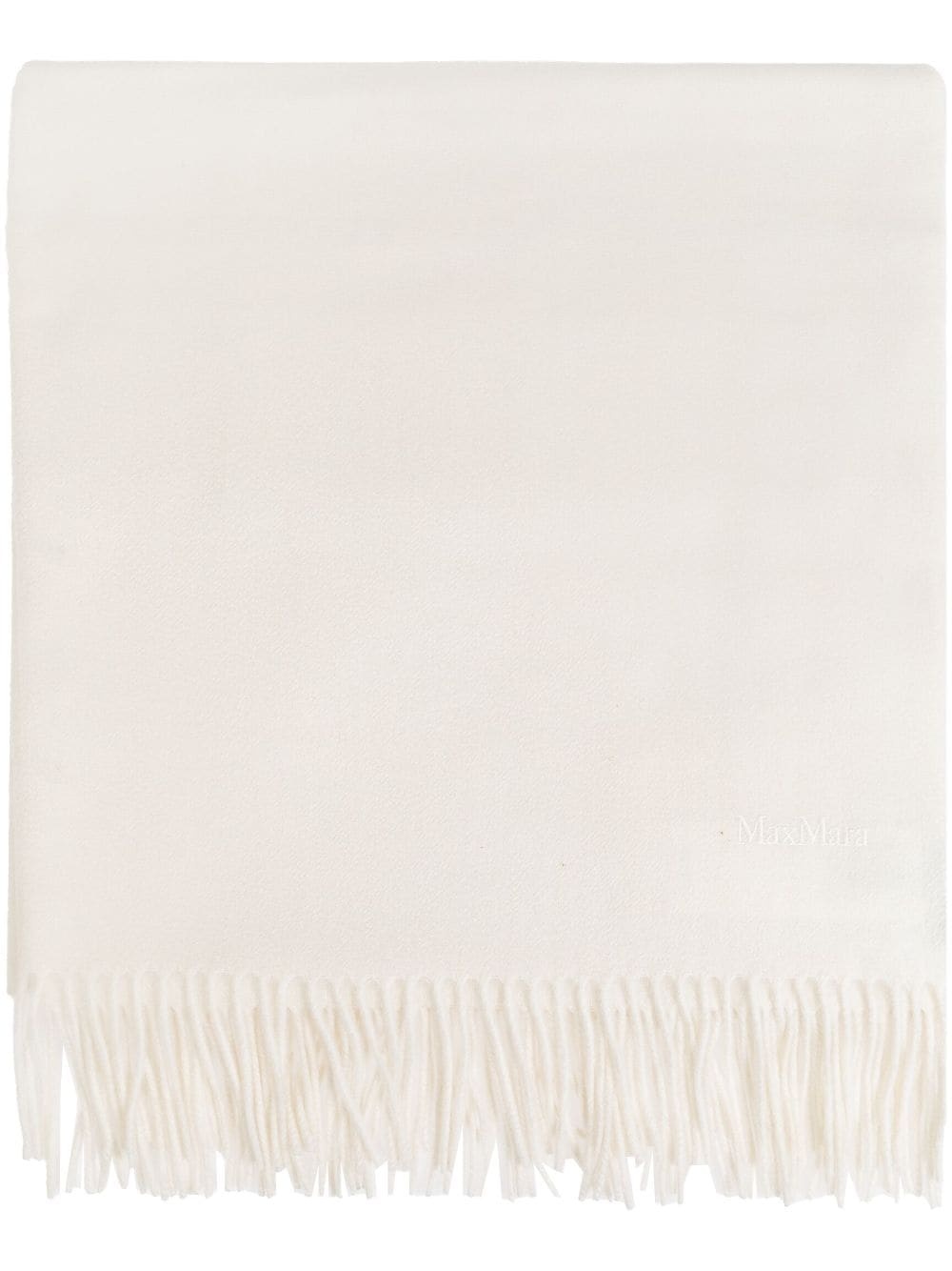 embroidered-logo cashmere scarf - 1