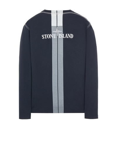 Stone Island 20749 COTTON JERSEY 'INVERSE STRIPE THREE' PRINT_ GARMENT DYED BLUE outlook