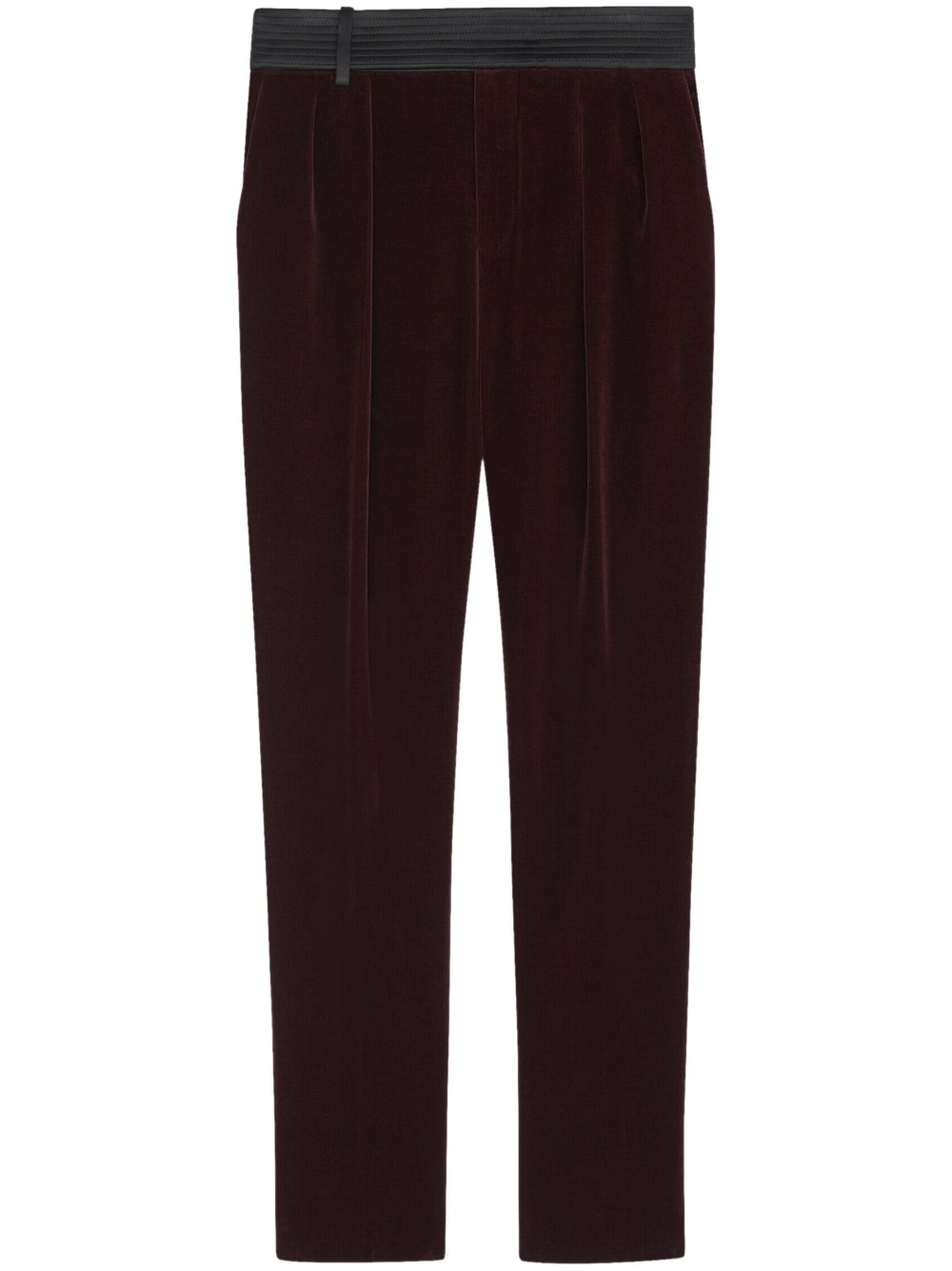 velvet-effect slim-cut trousers - 1