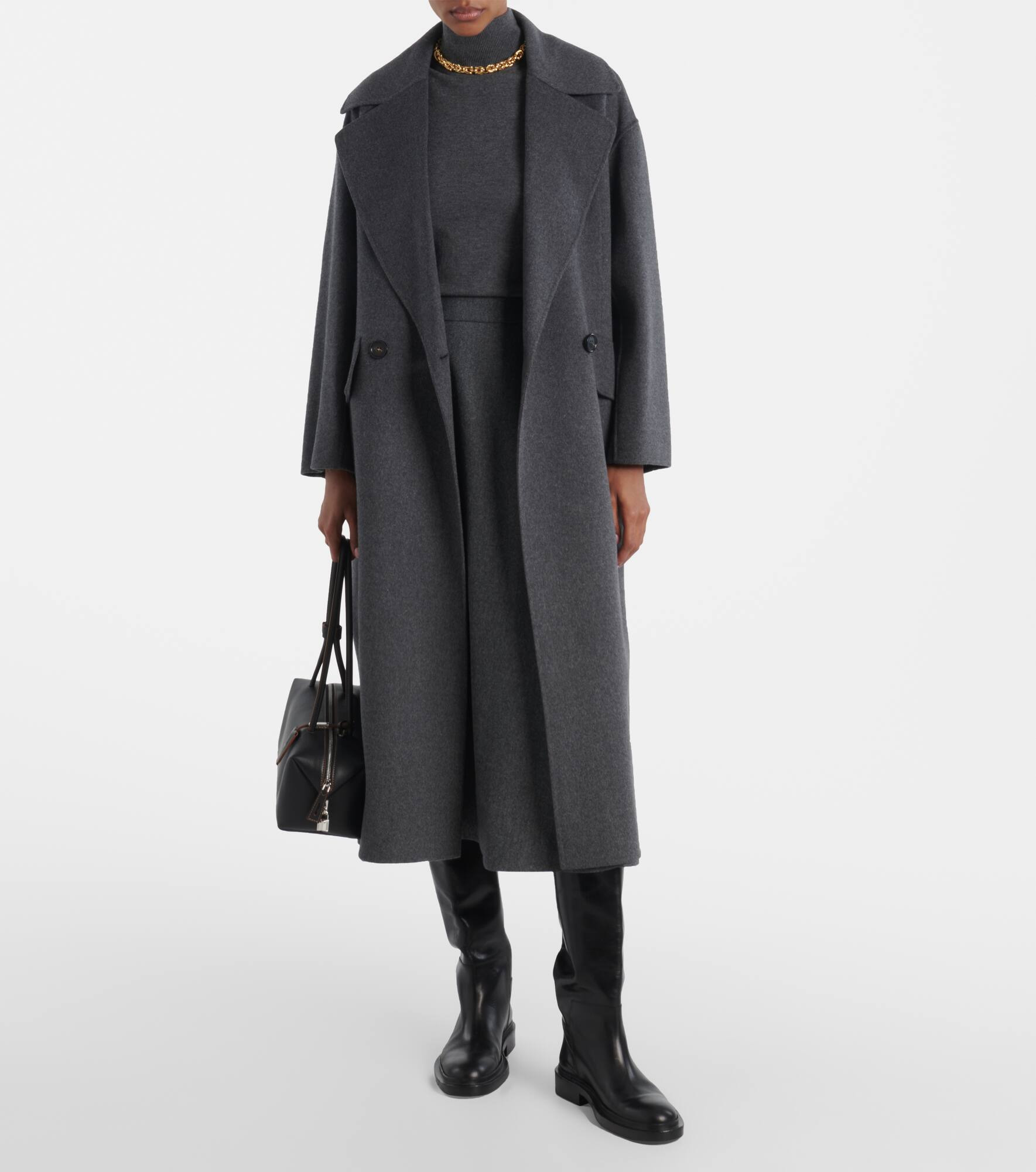 Belted virgin wool coat - 2