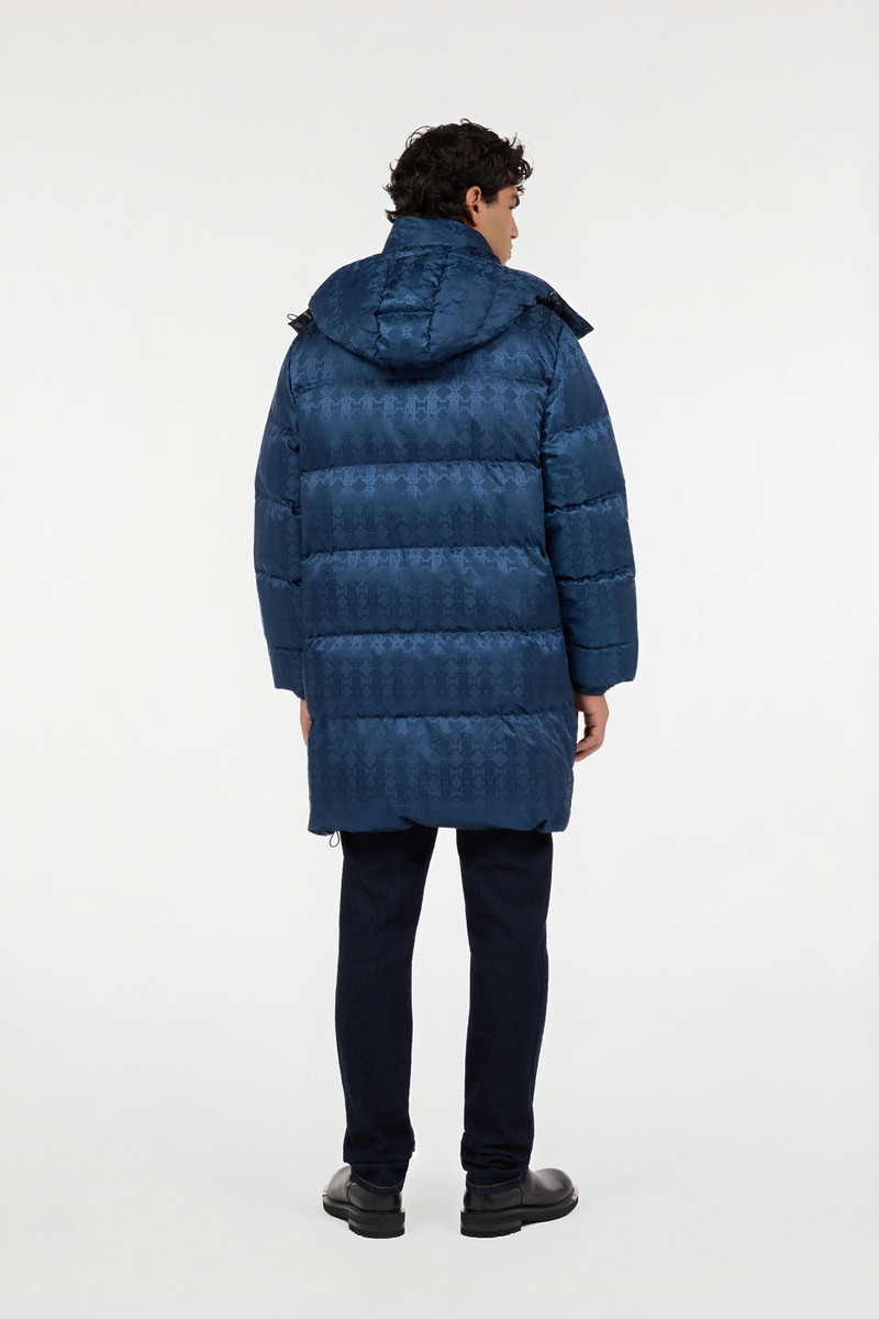 Blue Down Jacket with RC Monogram All Over 4