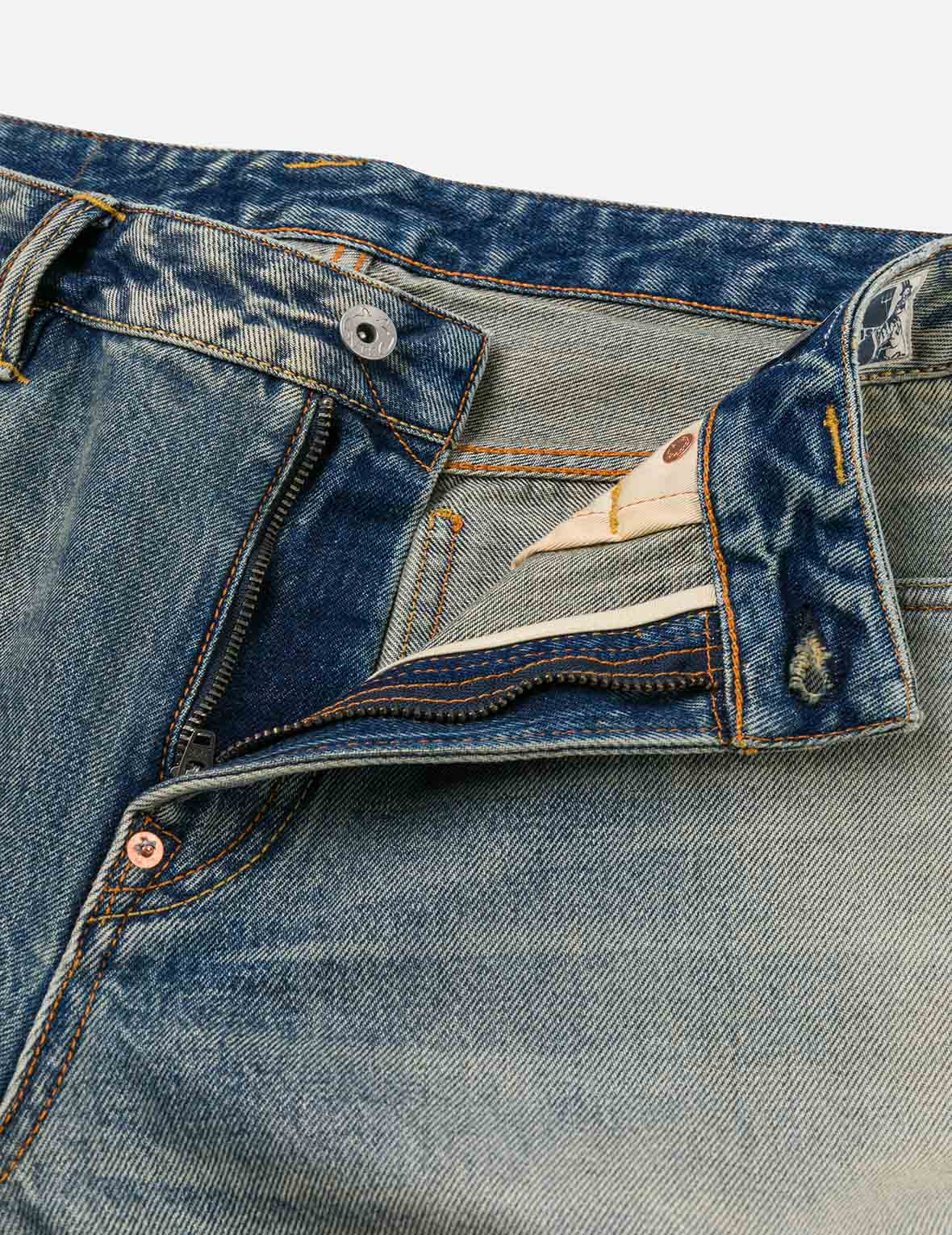 Distressed Seagull Print Regular Fit Denim Jeans - 7