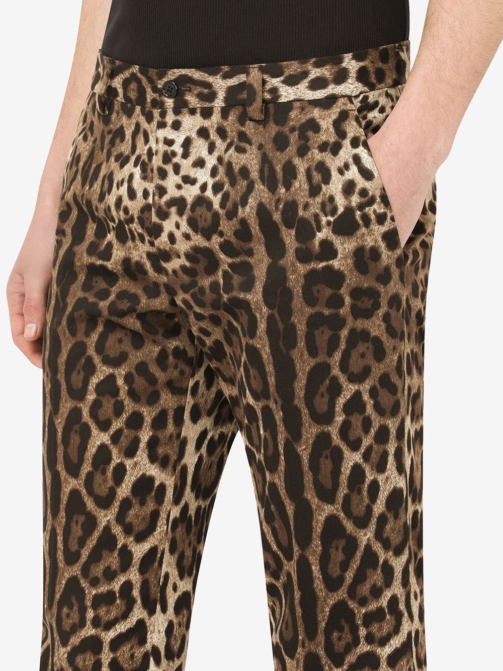 leopard-print straight-leg trousers - 5