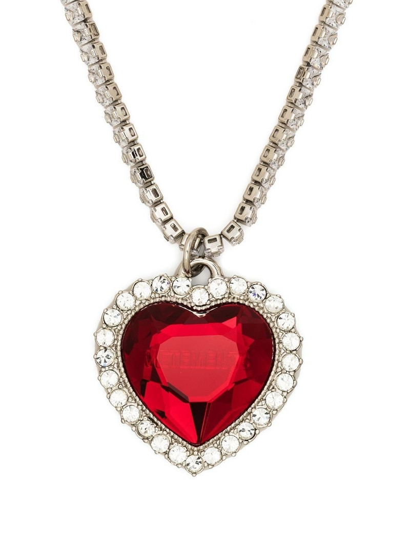 VETEMENTS crystal heart-shaped necklace outlook