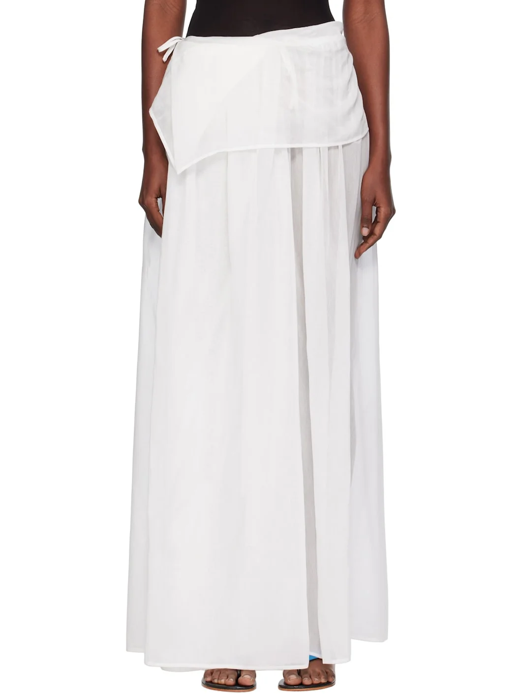 White Elemental Silk Voile Maxi Skirt - 1