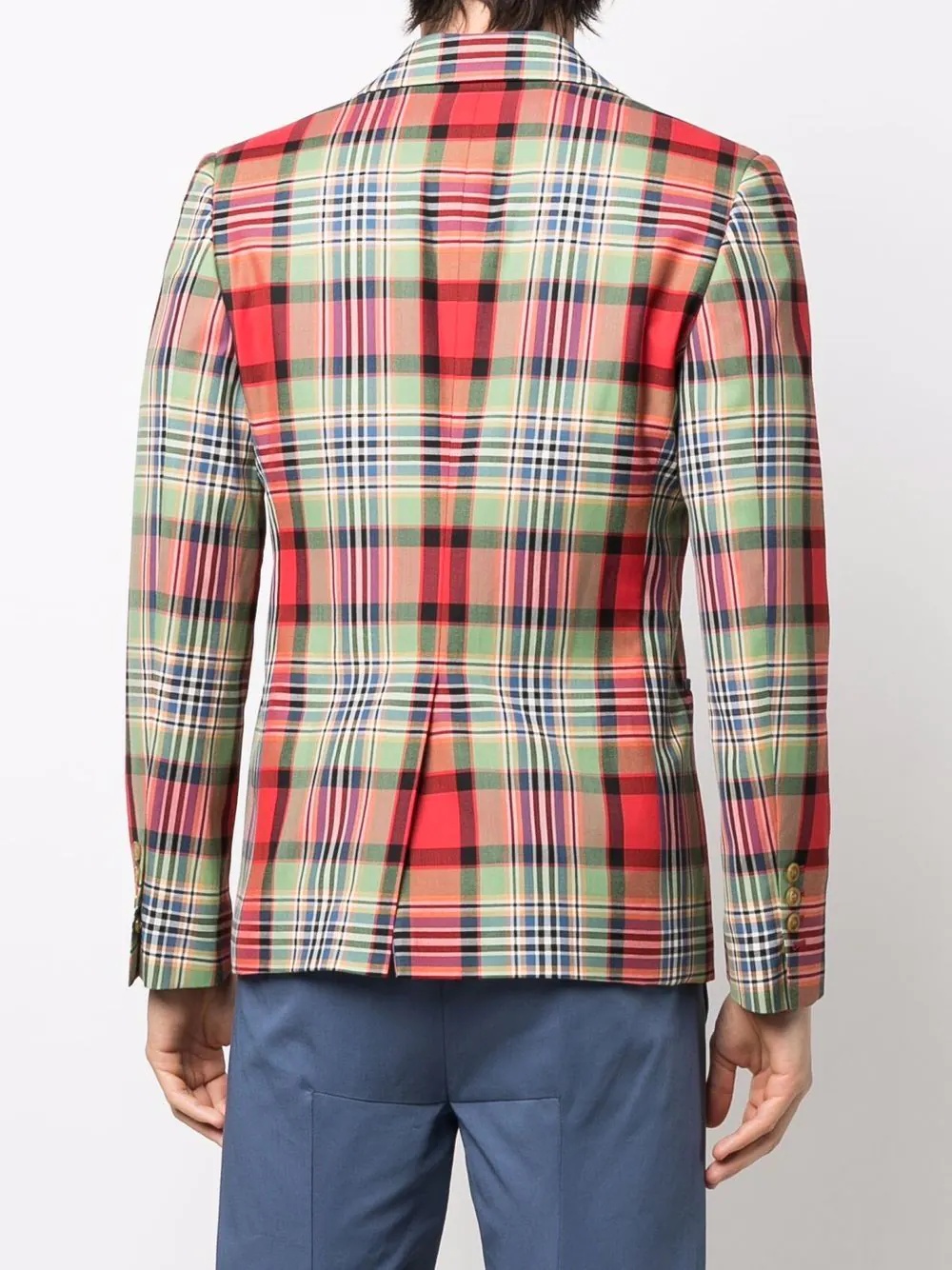 tartan single-breasted blazer - 4