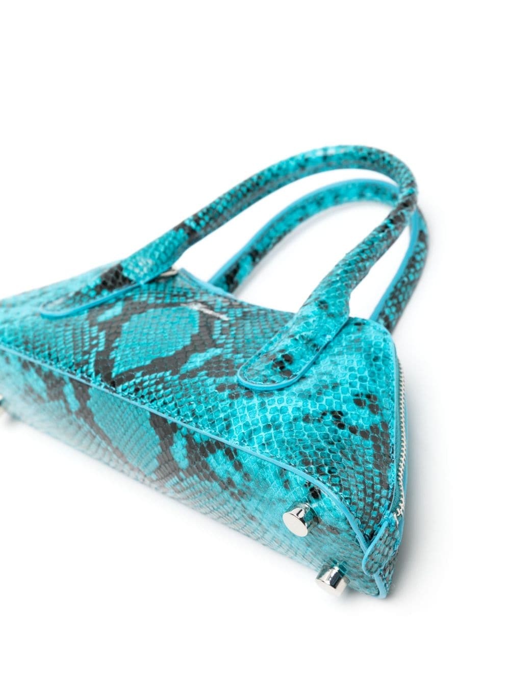 snakeskin-effect leather tote bag - 4