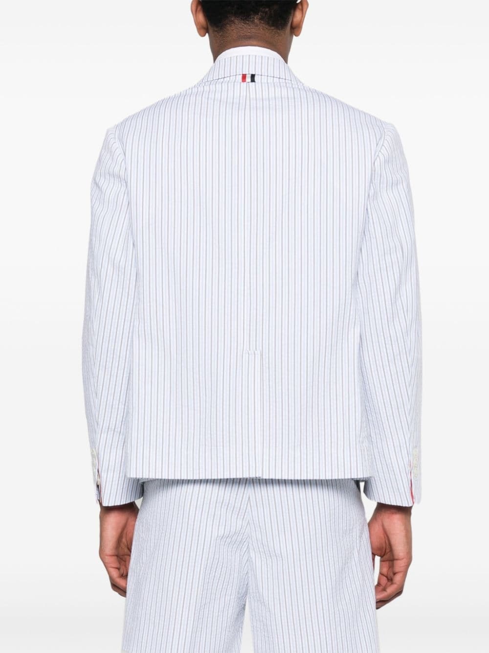 seersucker striped blazer - 4