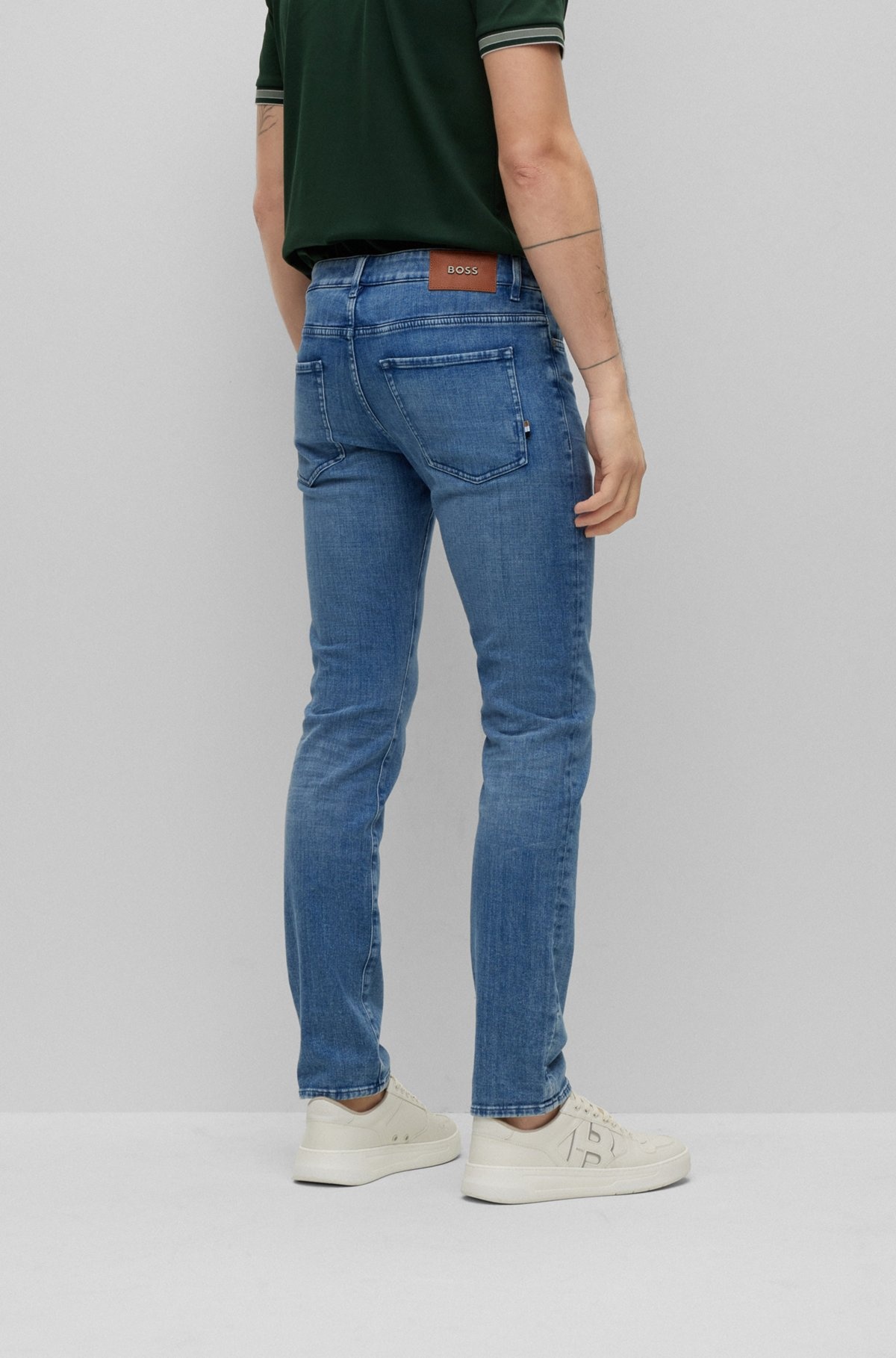 SLIM-FIT JEANS IN BLUE ITALIAN DENIM - 4
