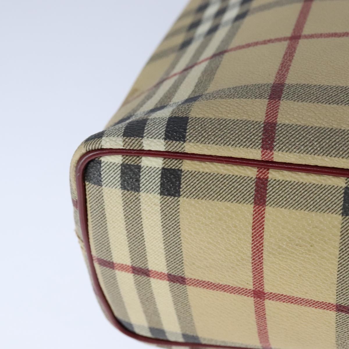 Burberry Nova Check Hand Bag Pvc Leather Beige - 15