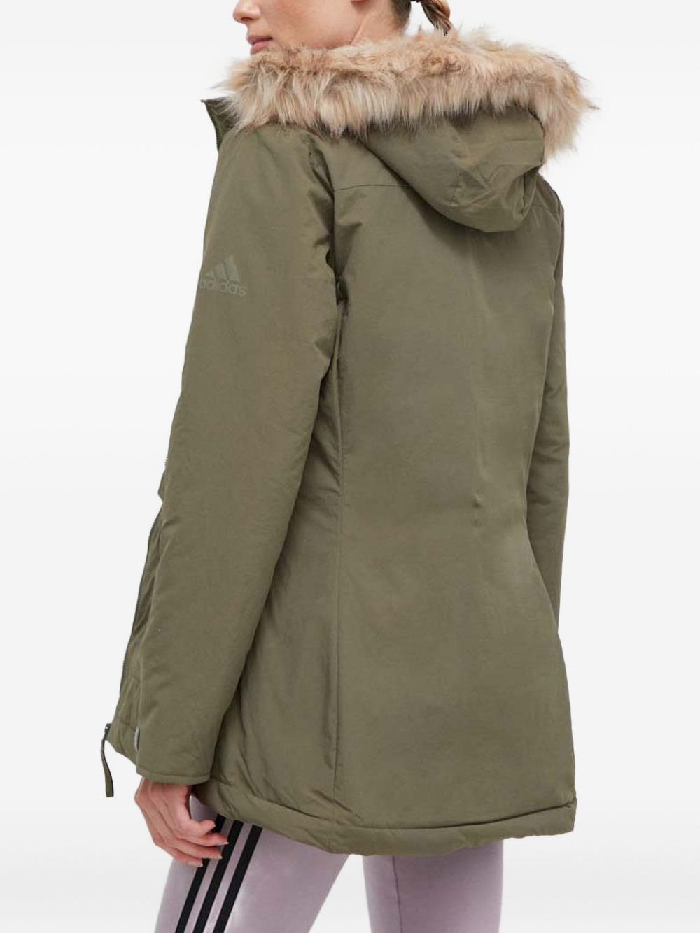 faux-fur trimmed-hood jacket - 3