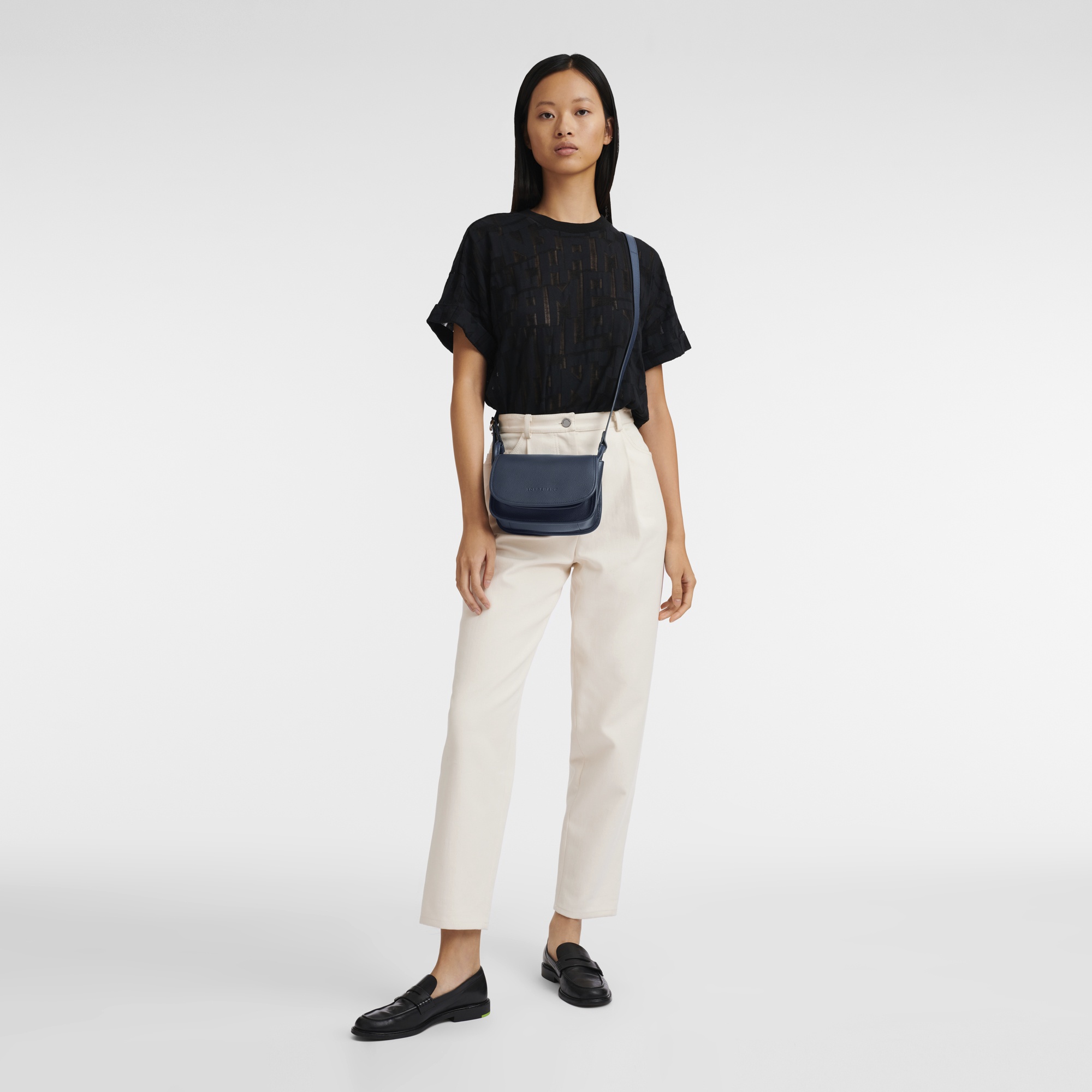 Le Foulonné XS Crossbody bag Navy - Leather - 2