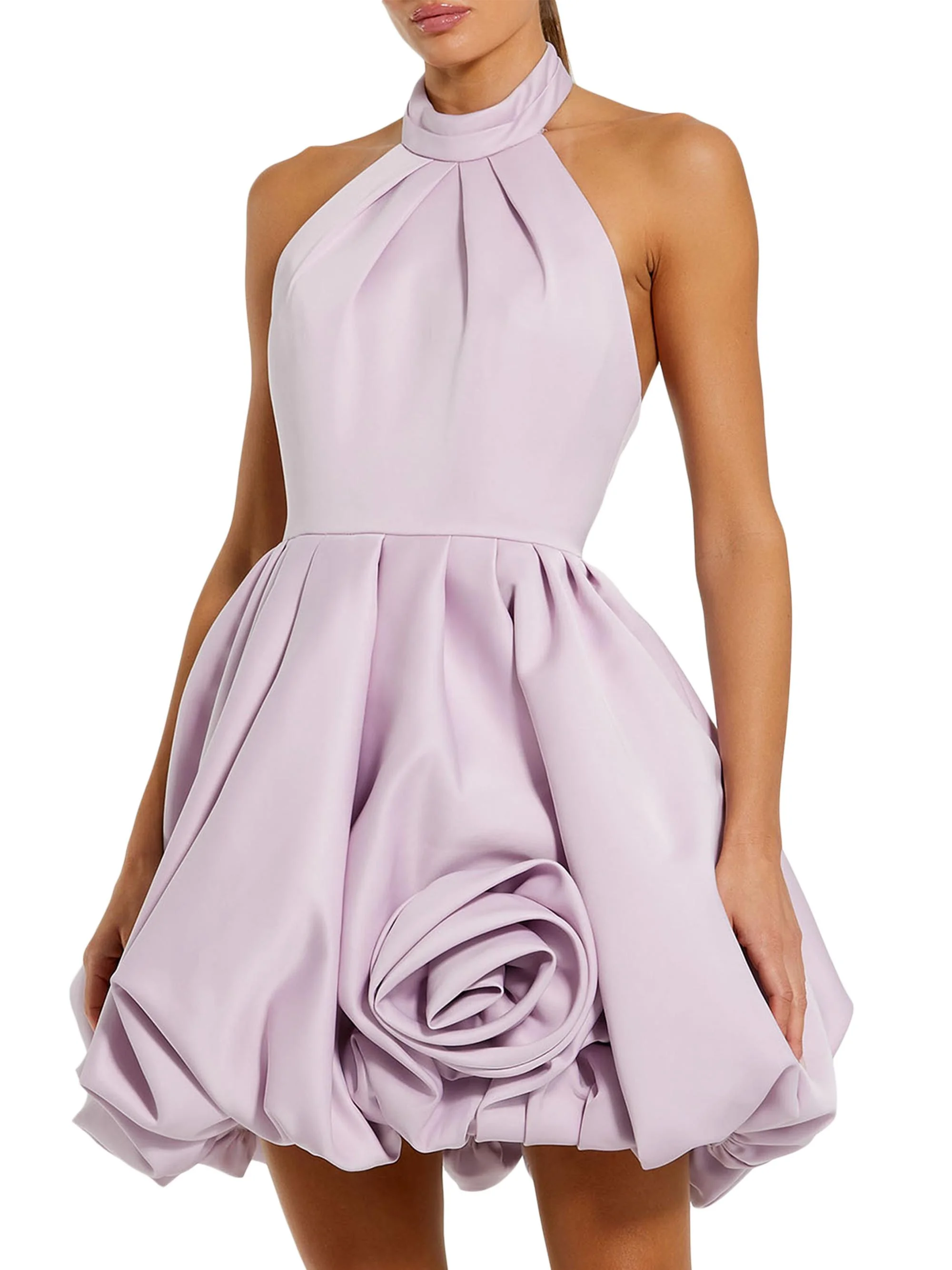 Women's Ieena Satin Bubble-Hem Minidress - Rose - 1