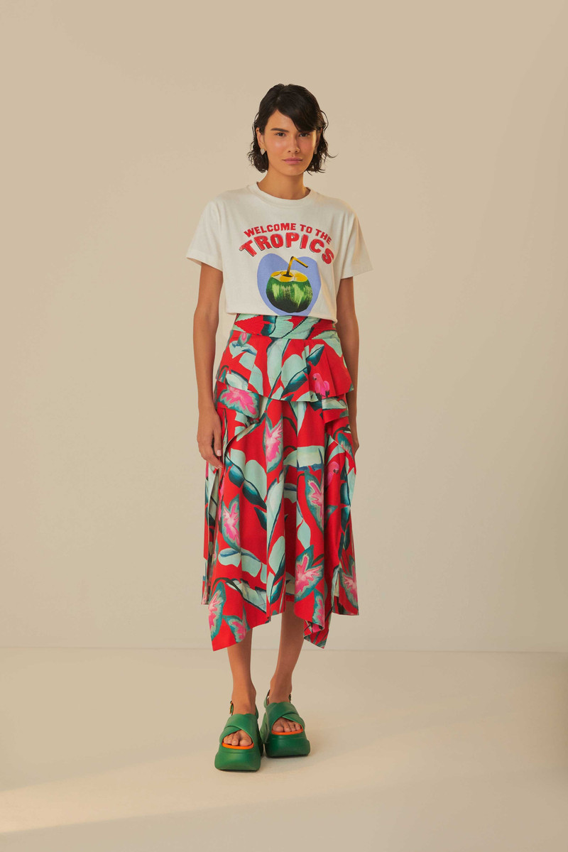 White Welcome To The Tropics Organic Cotton T-Shirt 3