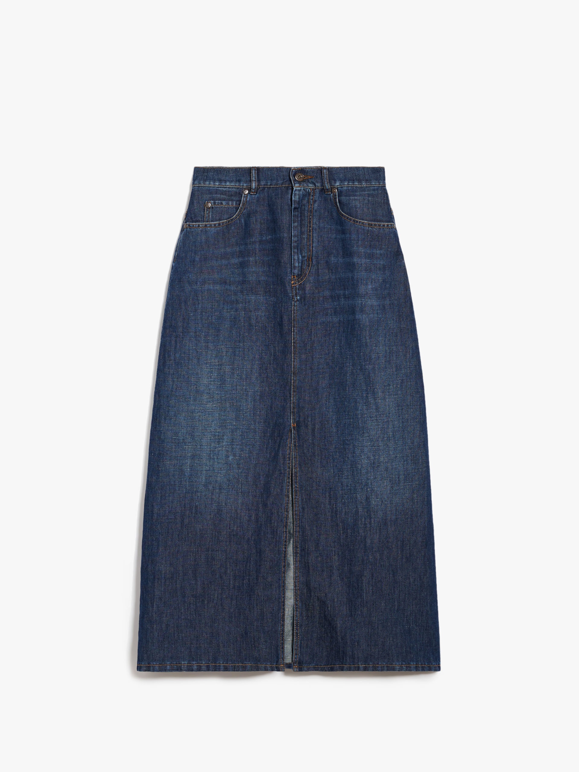 GELADA Cotton denim and linen skirt - 1