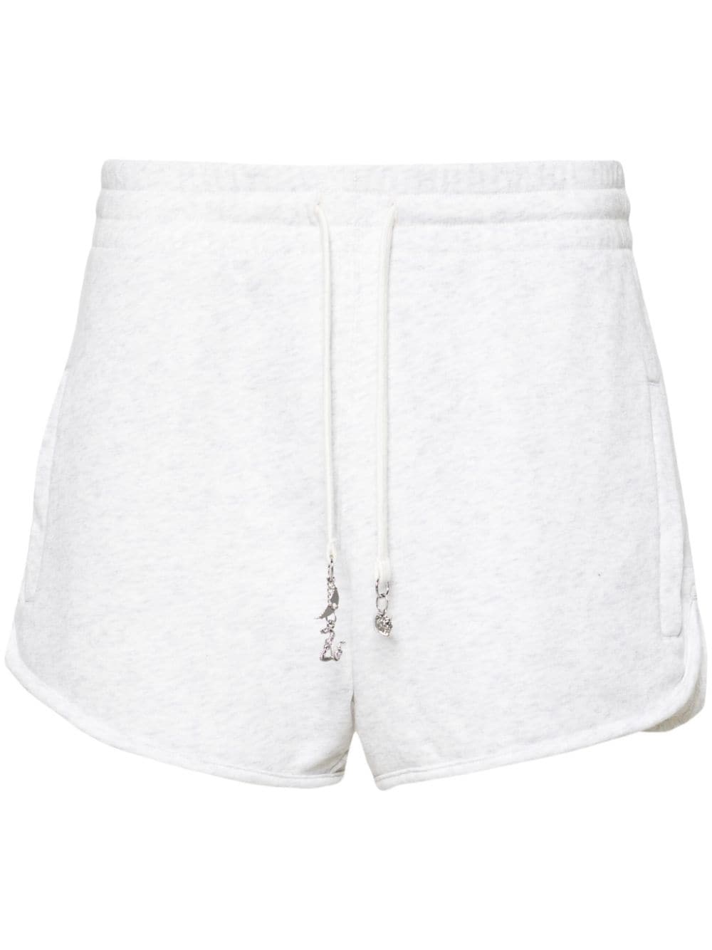 logo-charm cotton mini shorts - 1