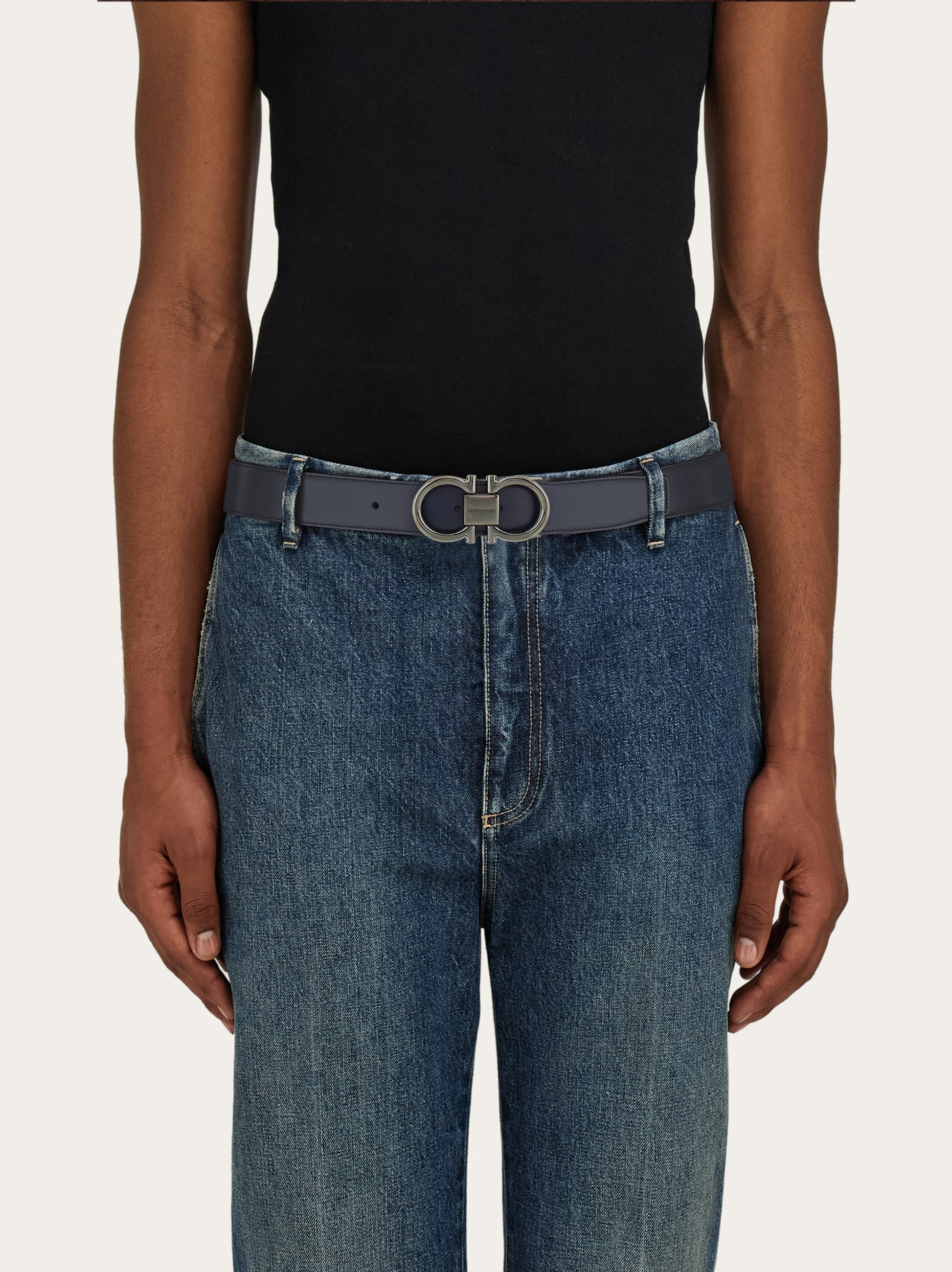 Reversible and adjustable Gancini belt - 4