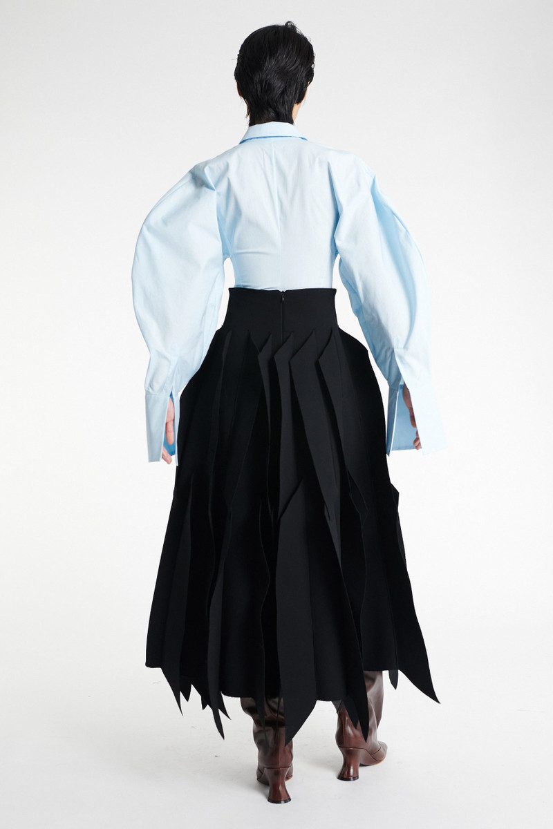 SKIRT WITH PANEL APPLIQUE BLACK 2