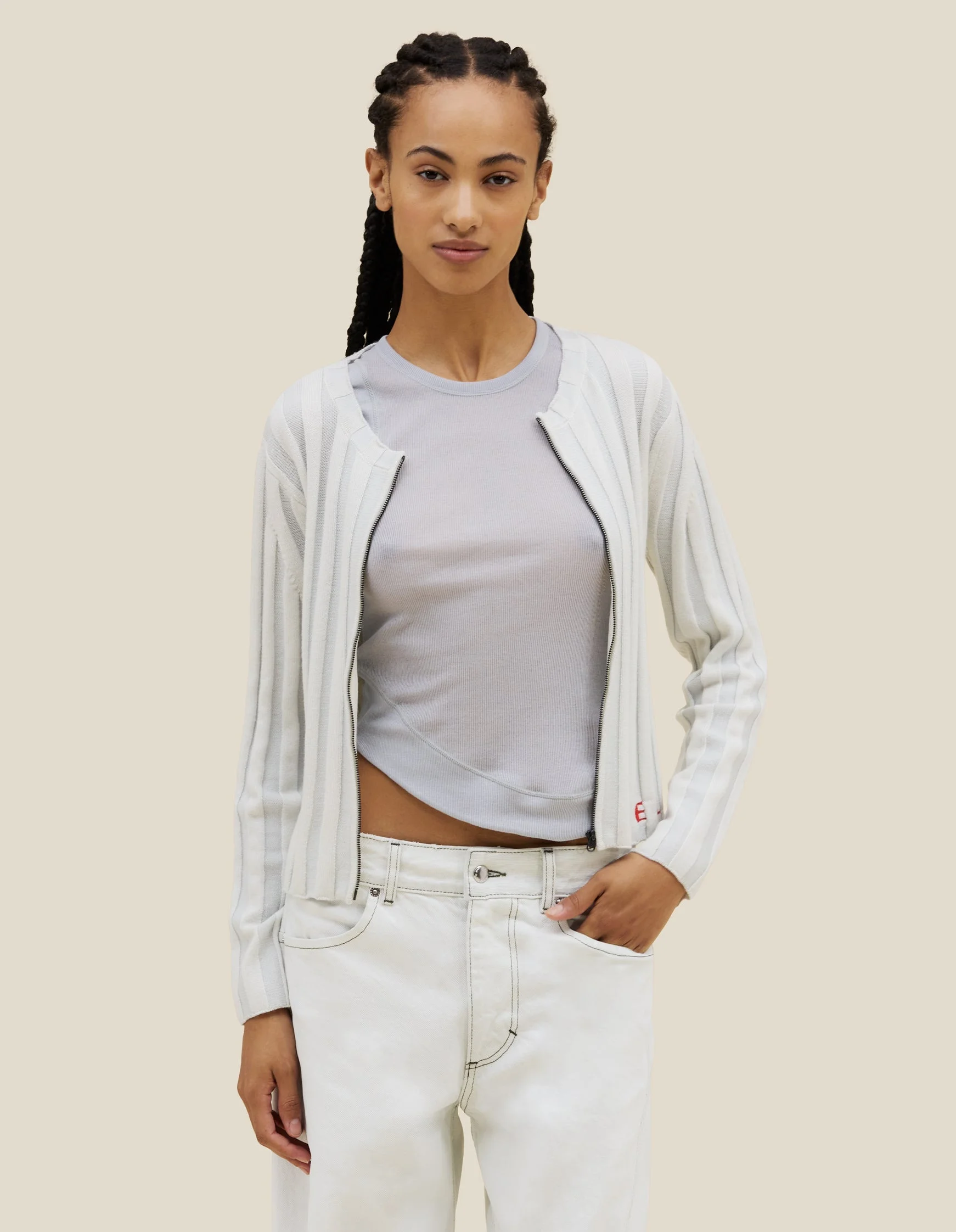 KEYBOARD ZIP CARDIGAN - 1