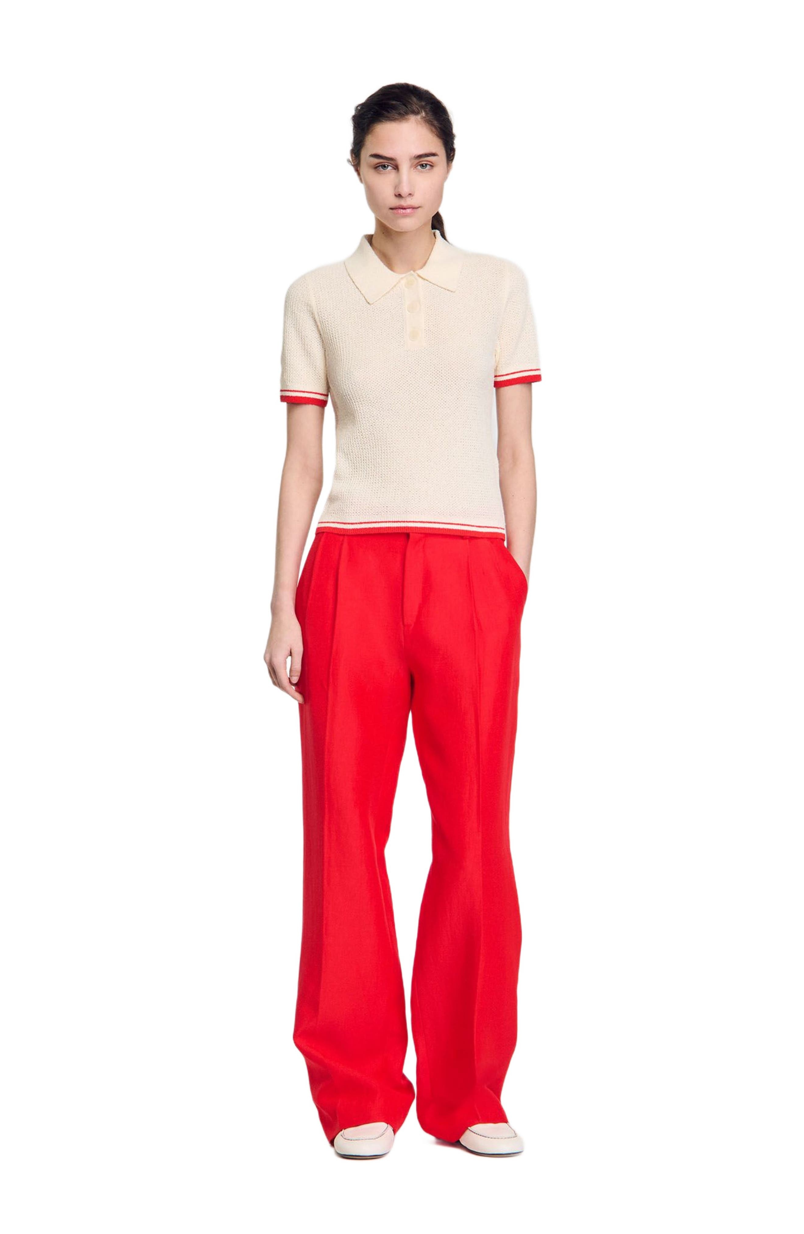 SANDRO Polo-neck sweater in Ecru at Nordstrom - 6