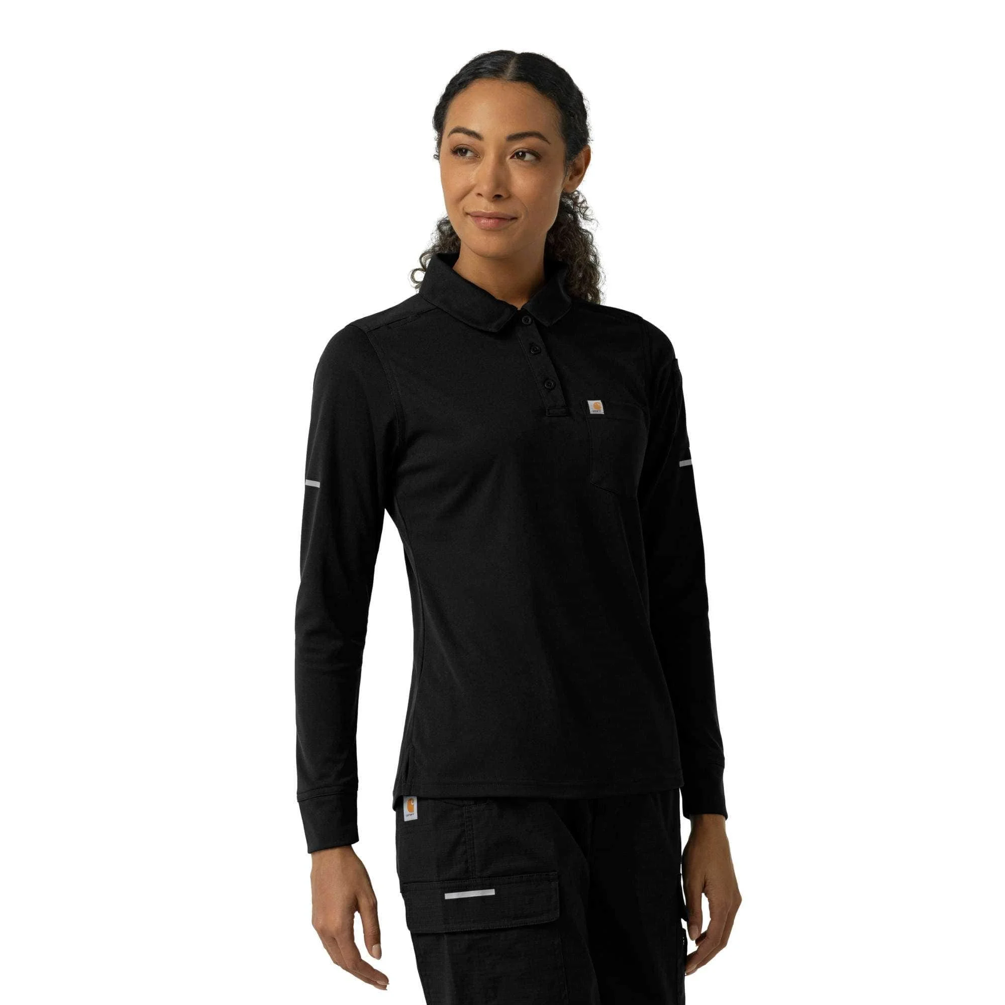 Women's Rugged Flex® RSCU Heavyweight Long Sleeve Polo Scrub Top - 1
