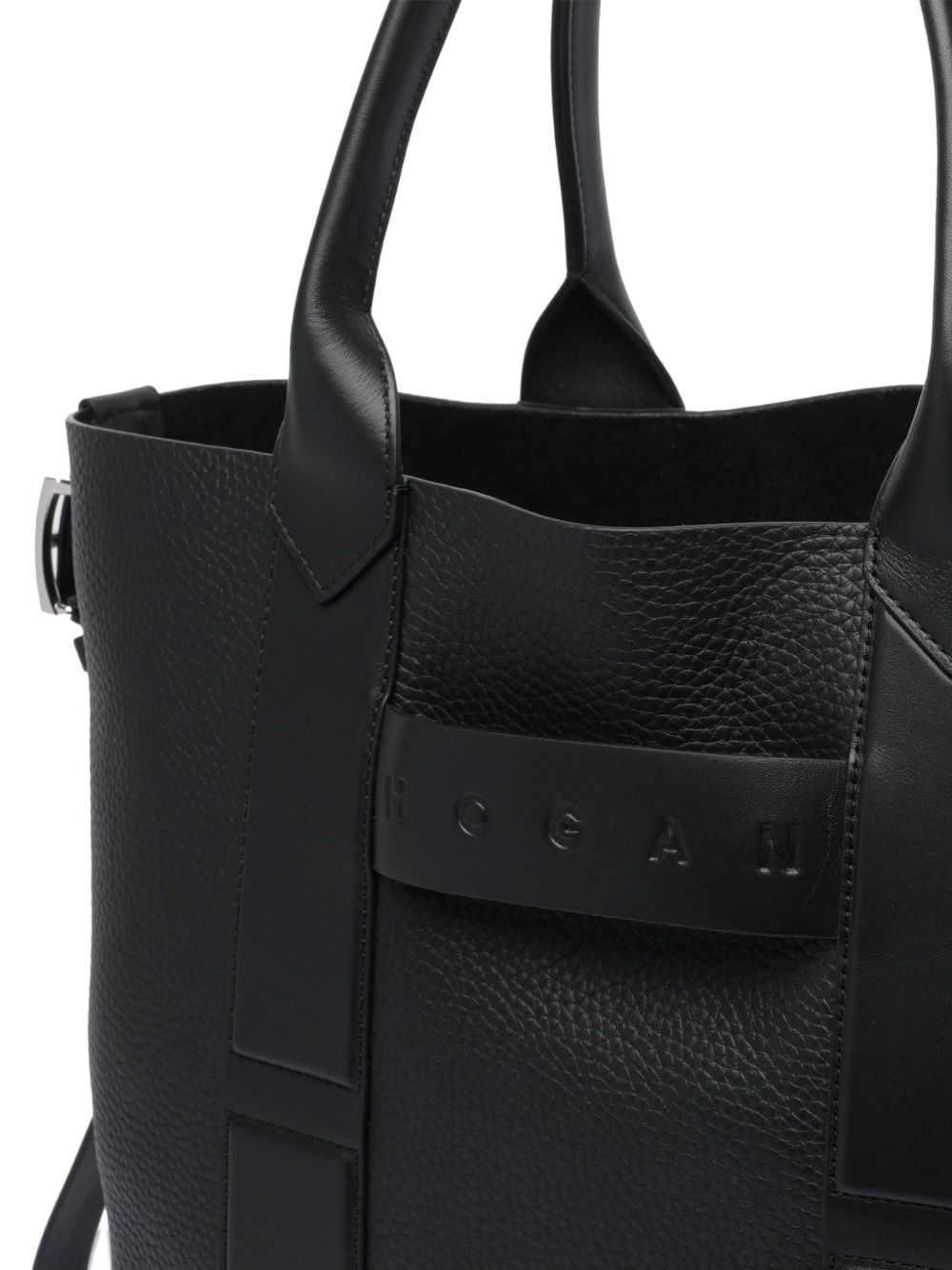 medium Shopping Script leather tote bag - 4