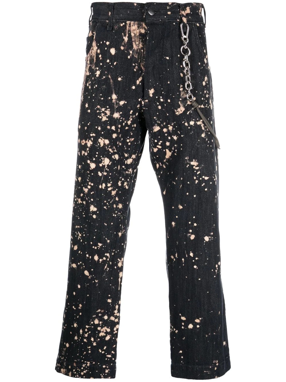 paint-splatter print trousers - 1