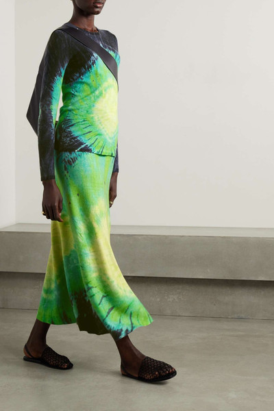 GABRIELA HEARST Olive tie-dyed cashmere midi skirt outlook