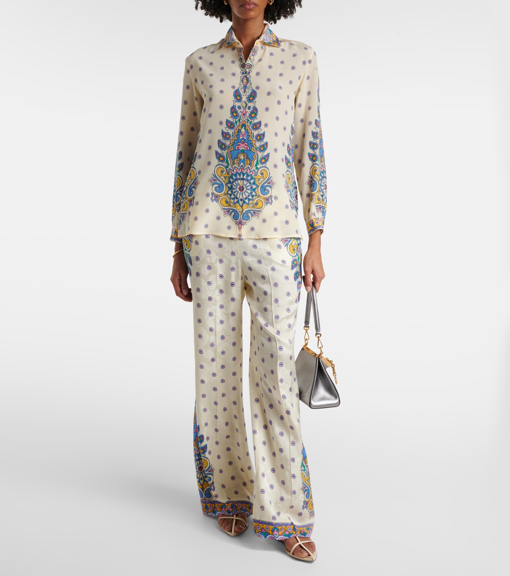 Printed high-rise straight pants - 2