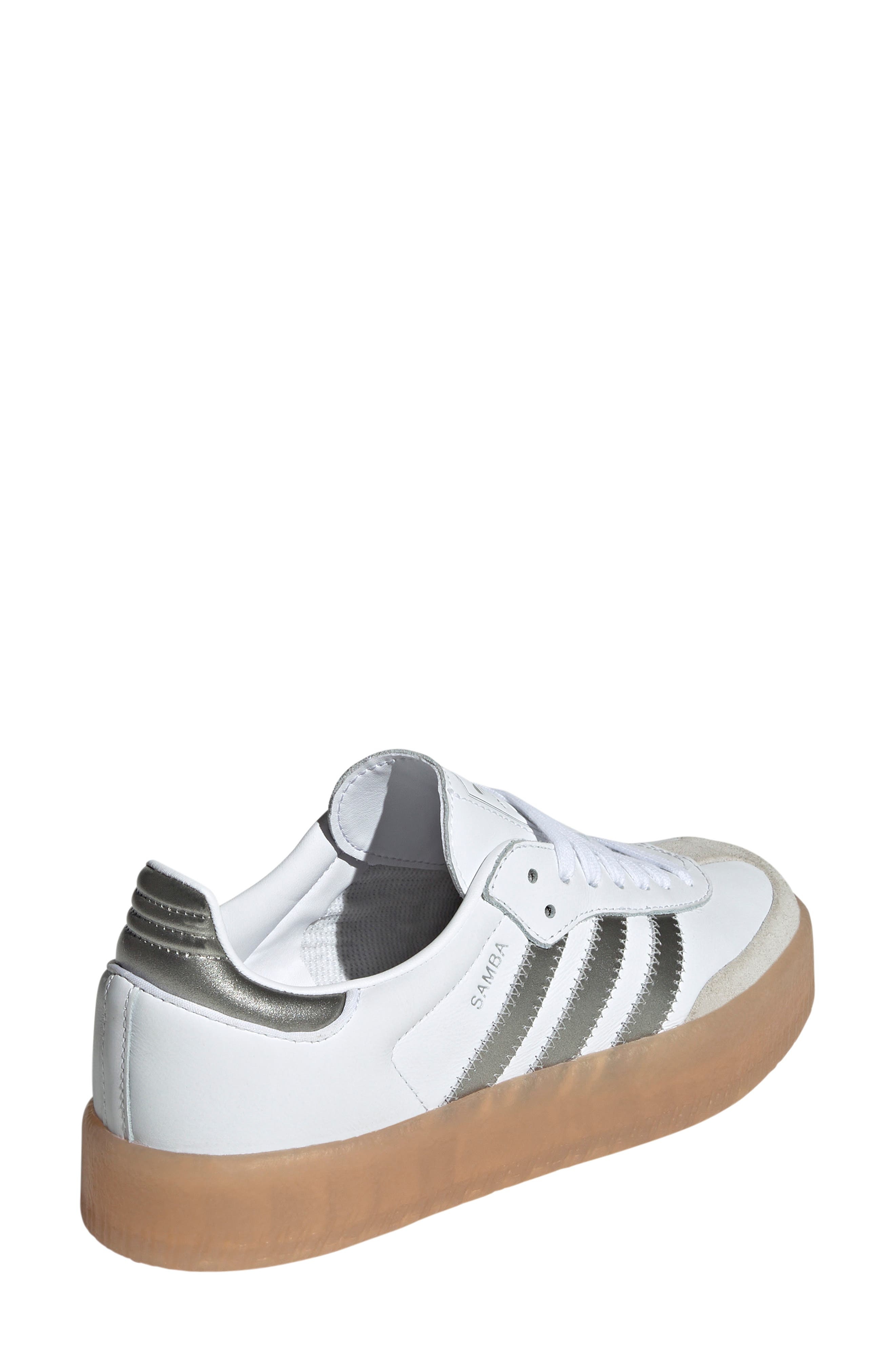 adidas Sambae Sneaker in White/Silver Metallic/Gum at Nordstrom - 2