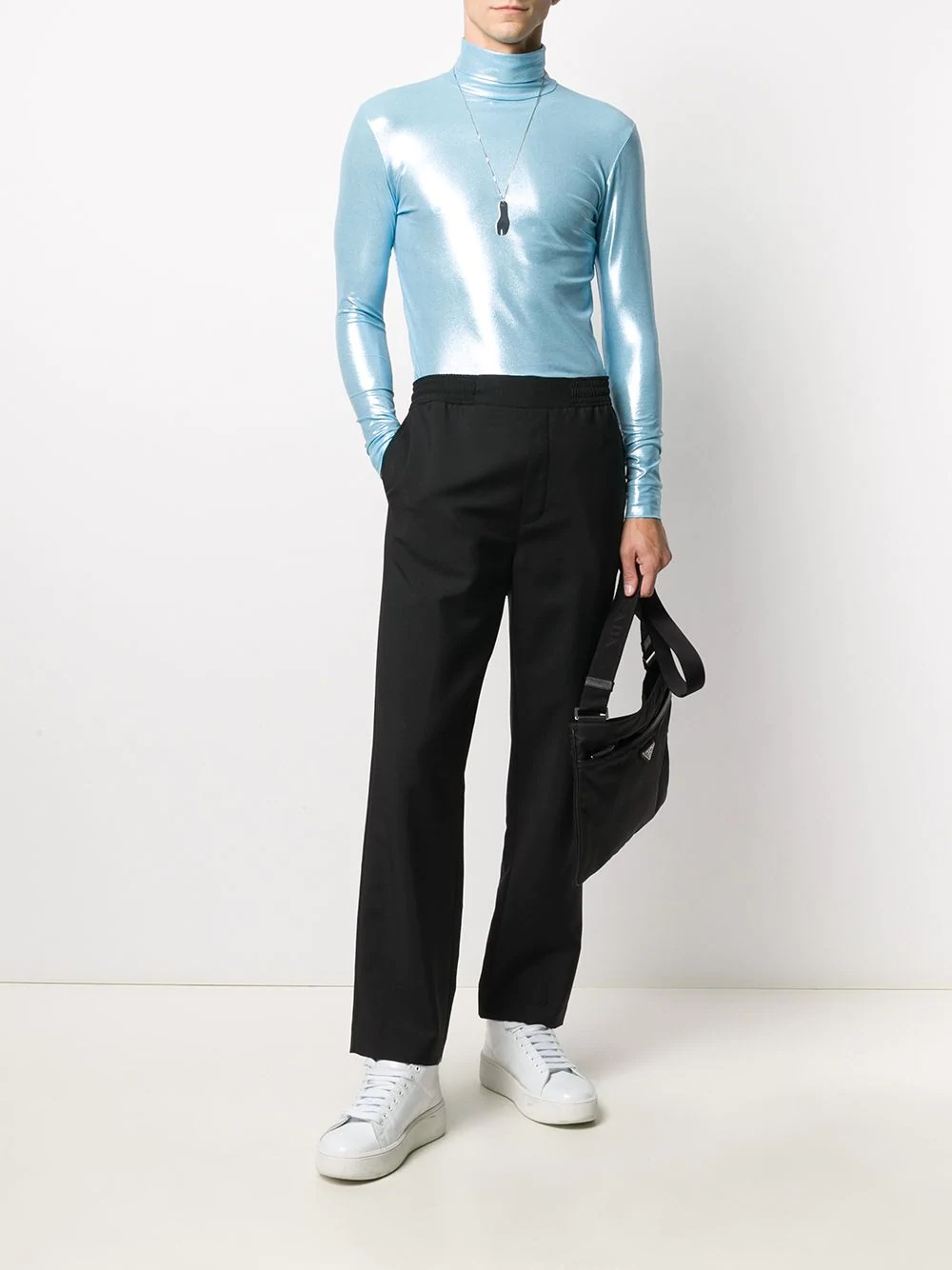 metallic roll-neck top - 2