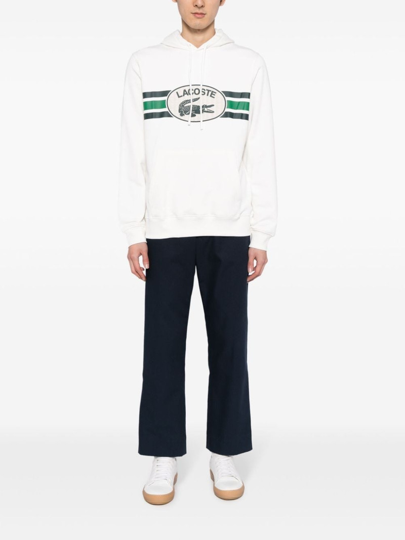 LACOSTE logo-print drawstring cotton hoodie outlook