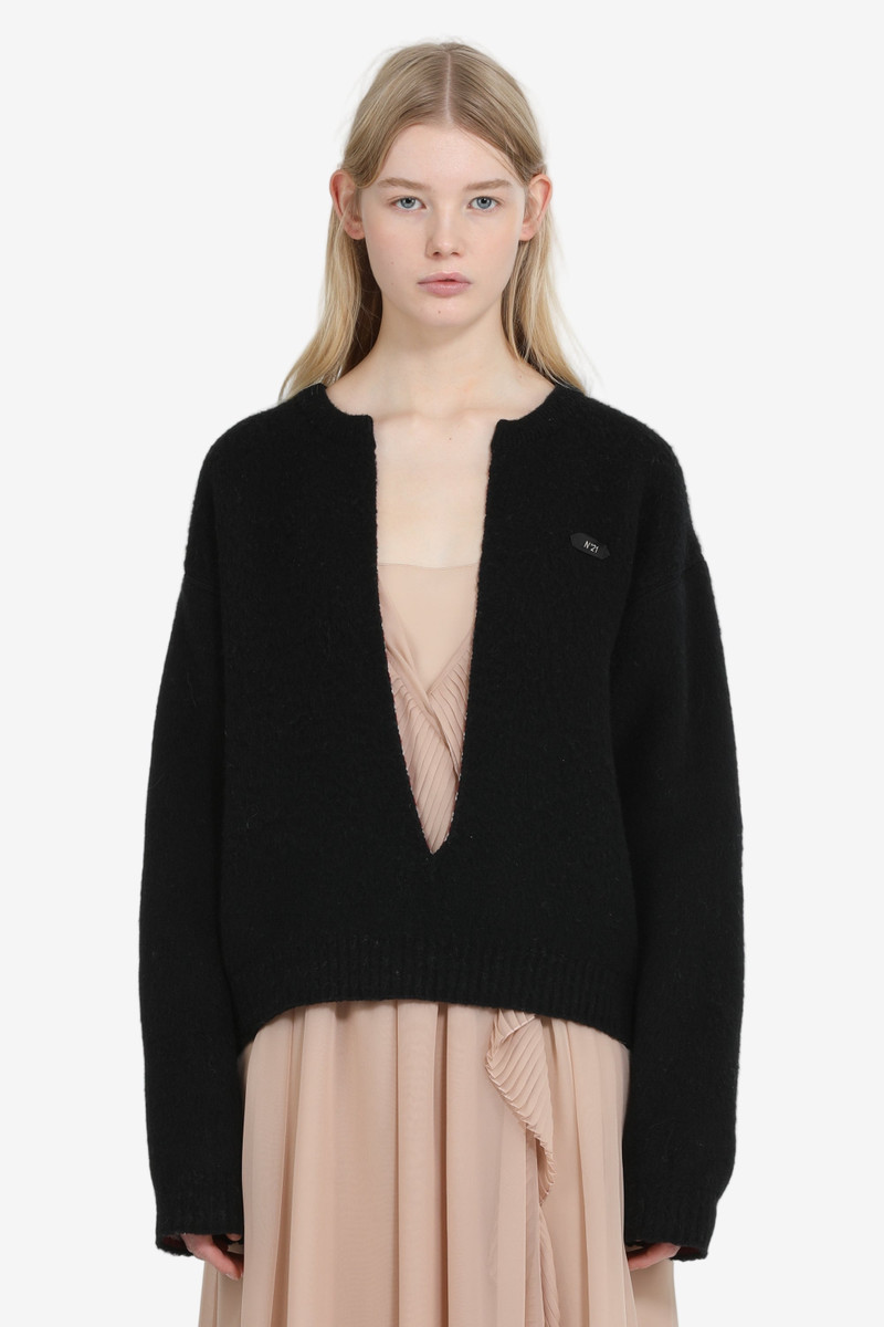 DEEP-NECKLINE SWEATER 1