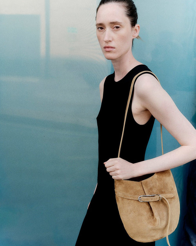 Liffner BELTED BUCKET BAG BEIGE SUEDE outlook