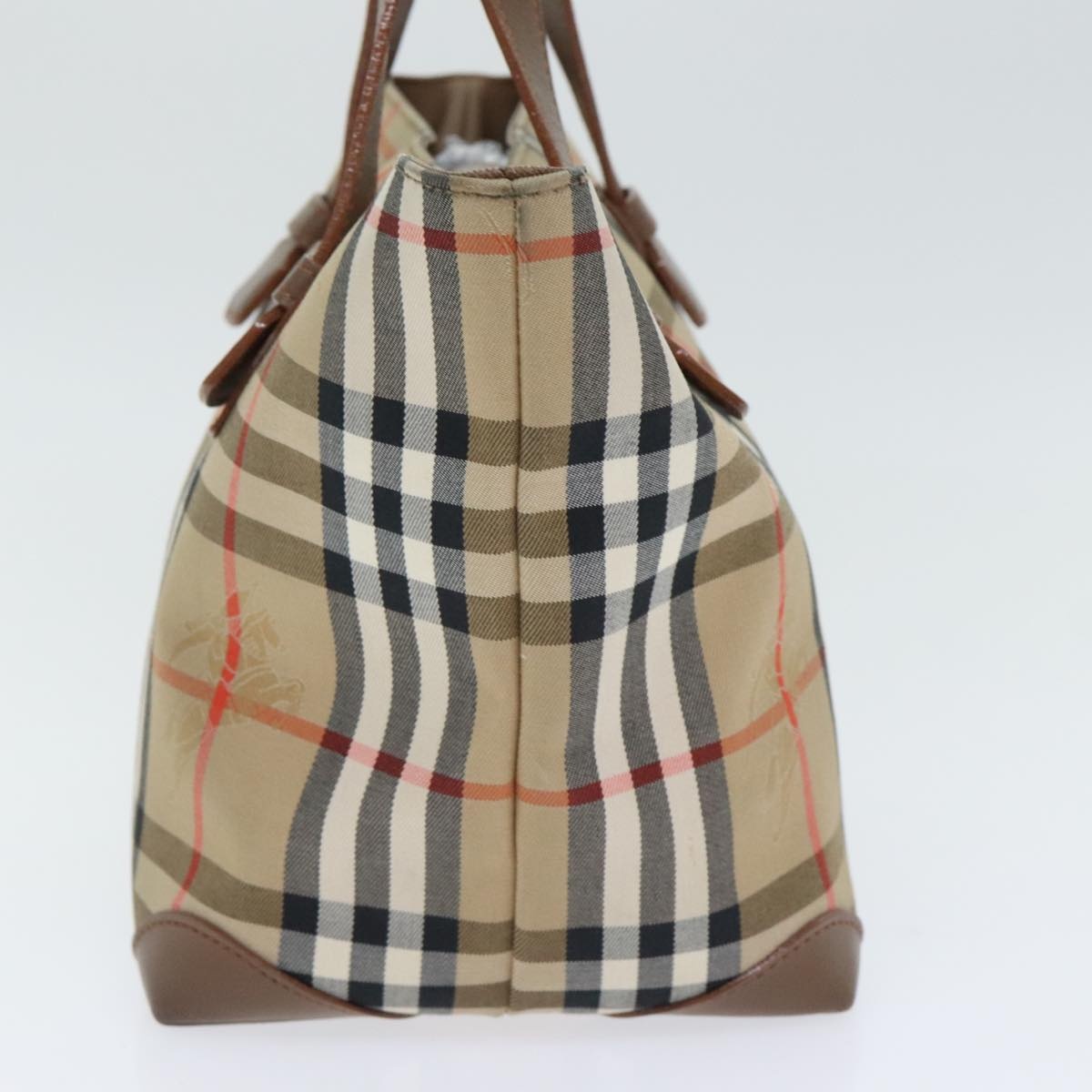 Burberry Nova Check Tote Bag Canvas Leather Beige Brown Gold - 3