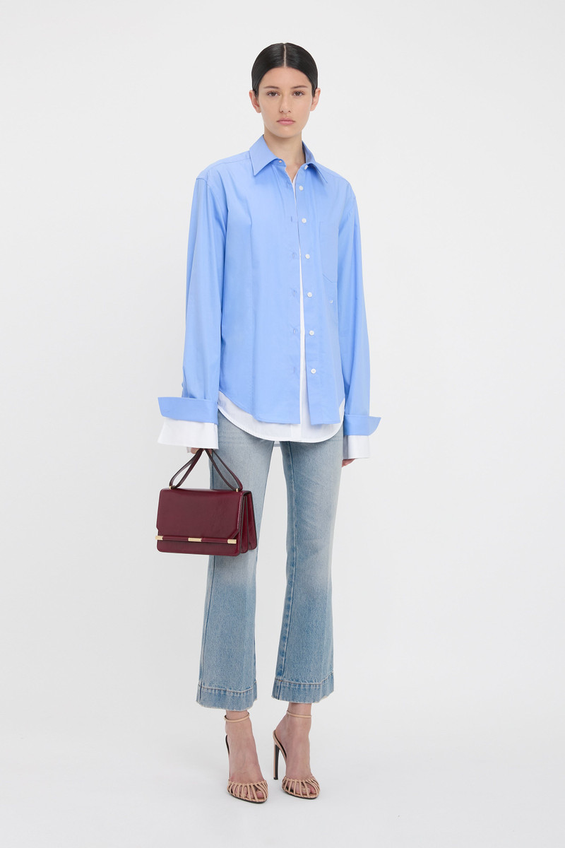 Relaxed Double-Layer Shirt In Oxford Blue 3