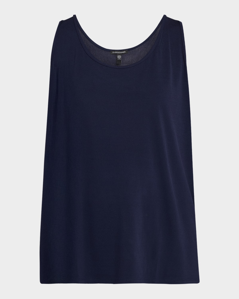 Scoop-Neck Silk Jersey Tank Top 1