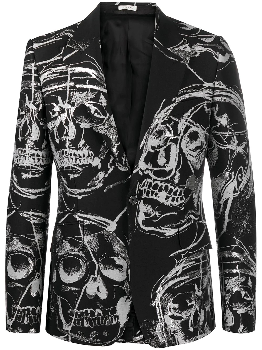 skull-print single-breasted blazer - 1