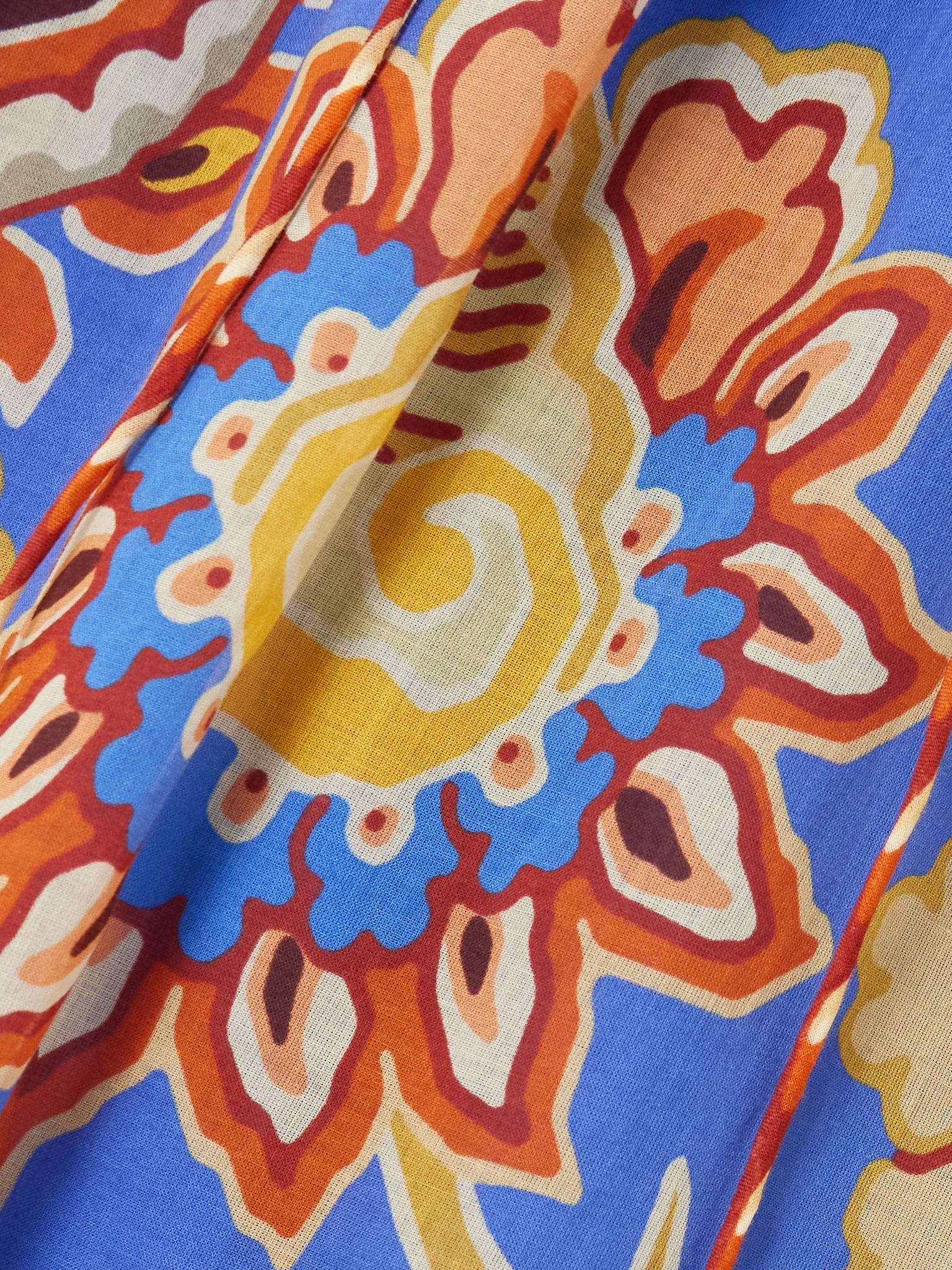 Ruffled tiered printed cotton-voile maxi dress Blue - 4